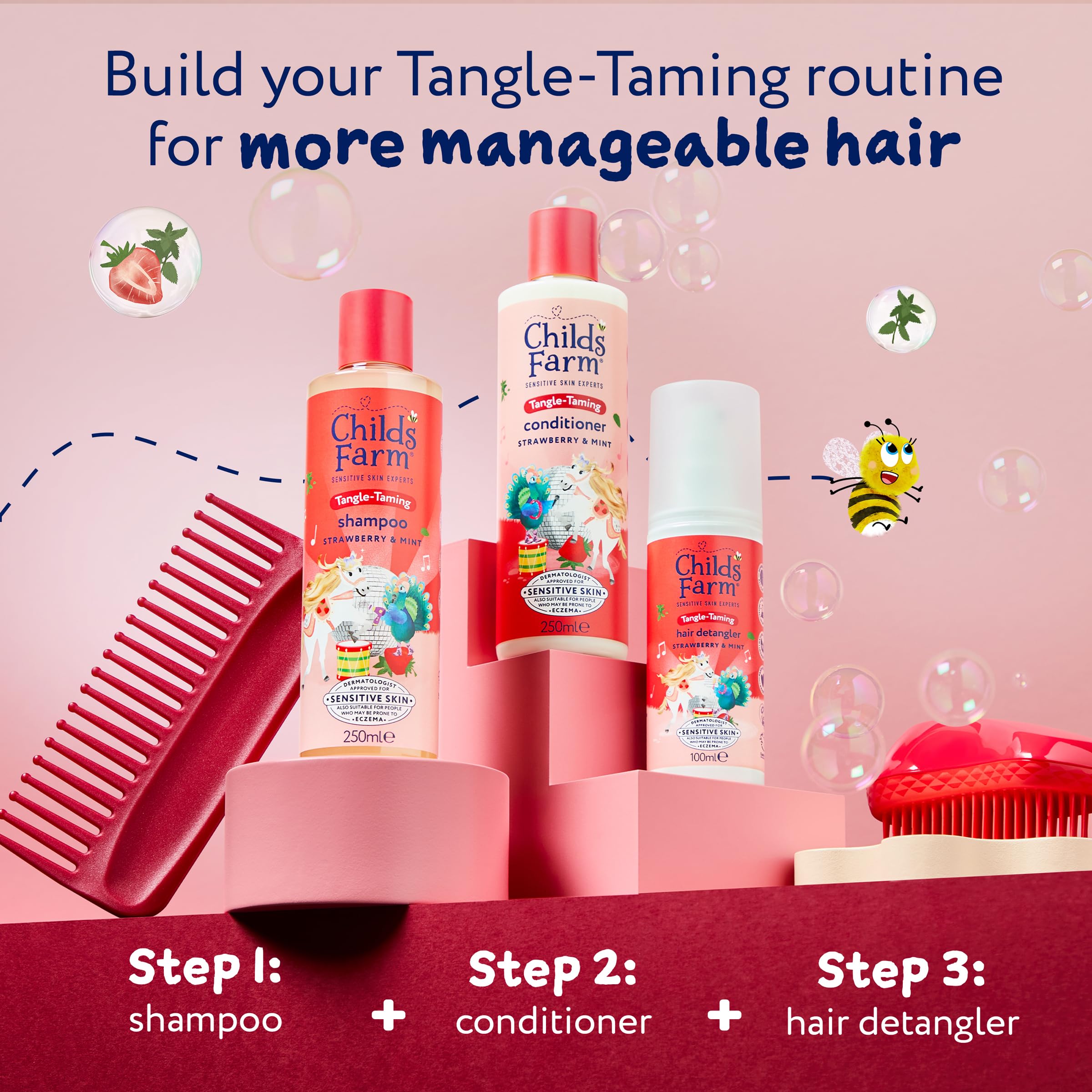 Childs Farm Tangle Taming Hair Detangler Spray with Heat Styling Protection 6