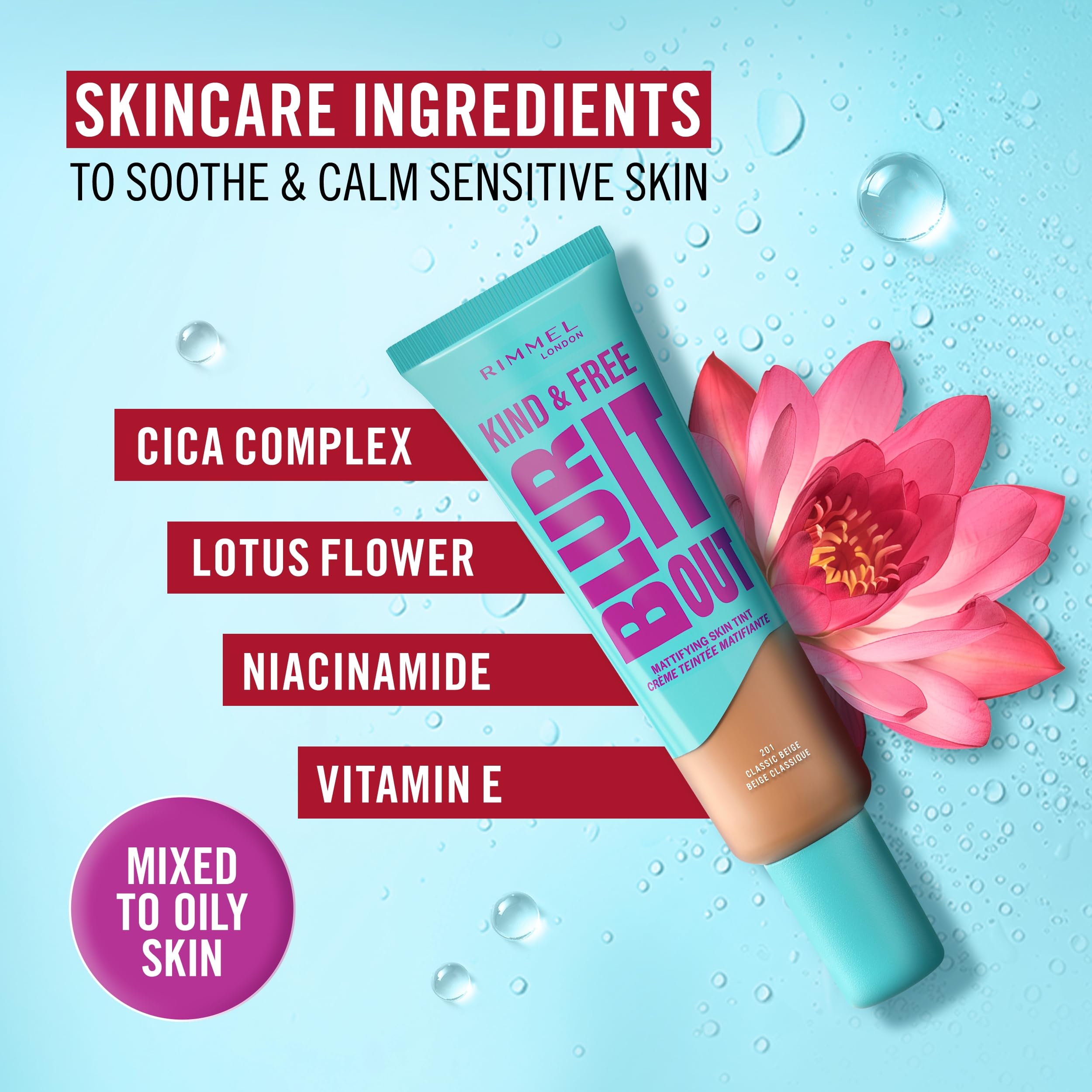 Rimmel Kind & Free Blur It Out Mattifying Skin Tint SPF20 - 103 True Ivory Light 3