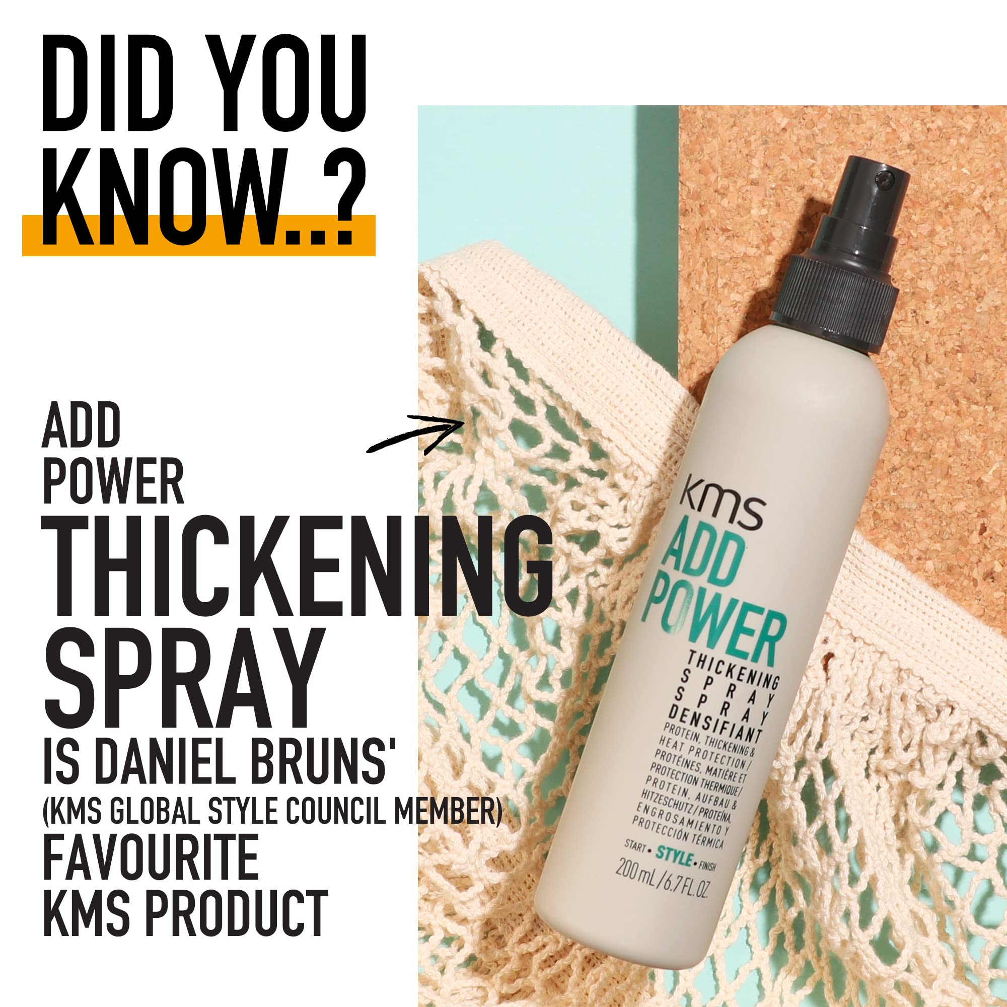 KMS Add Power Thickening Spray with Heat Protection for Fine Hair, 200ml 7
