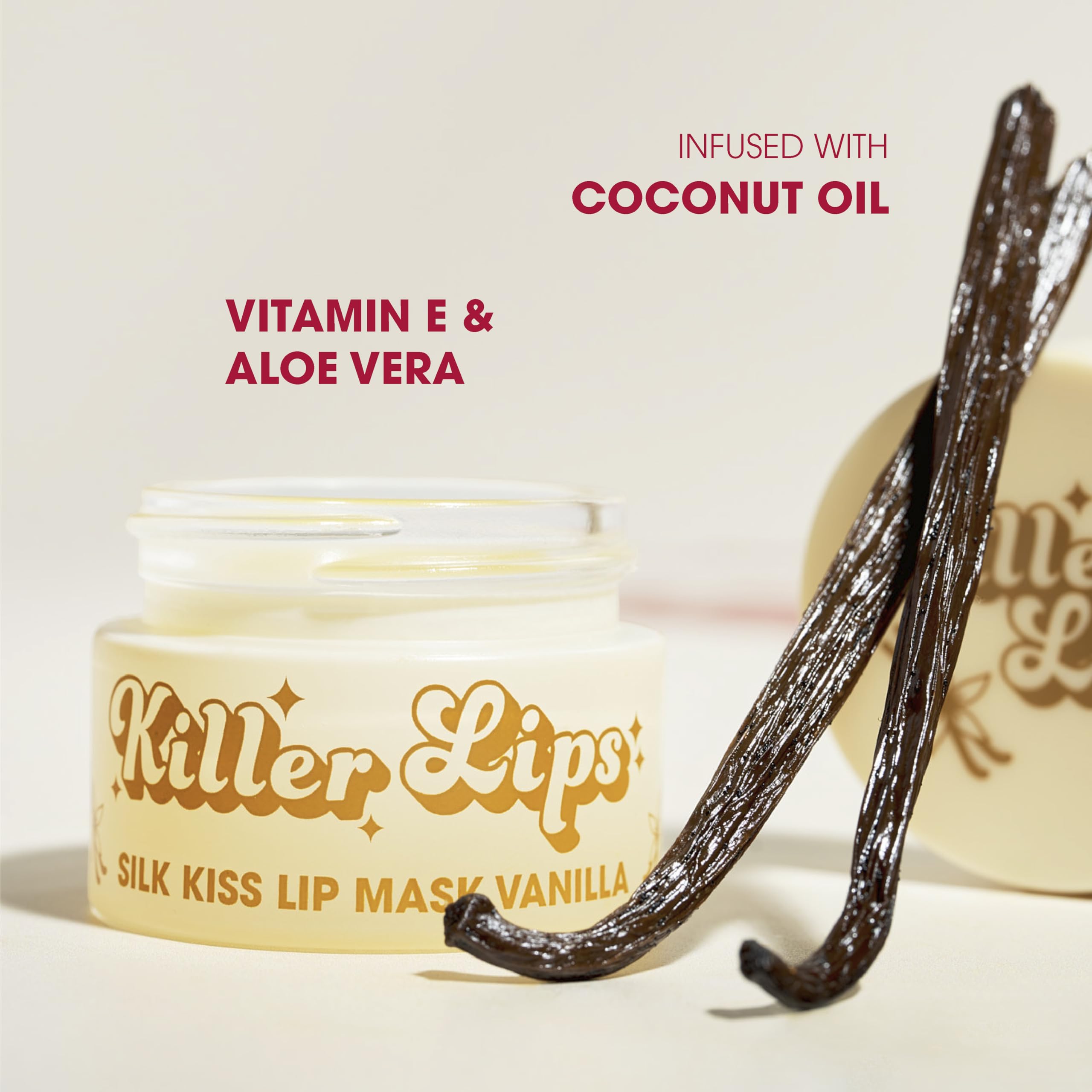Killer Lips Silk Kiss Lip Mask - Vanilla Scented Overnight Hydration 10g 3