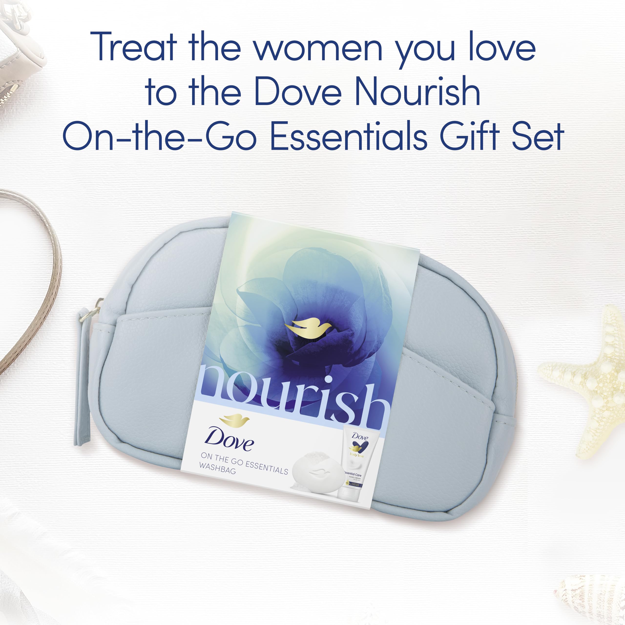 Dove Nourish On-the-Go Essentials Gift Set with Beauty Bar and Hand Cream 3