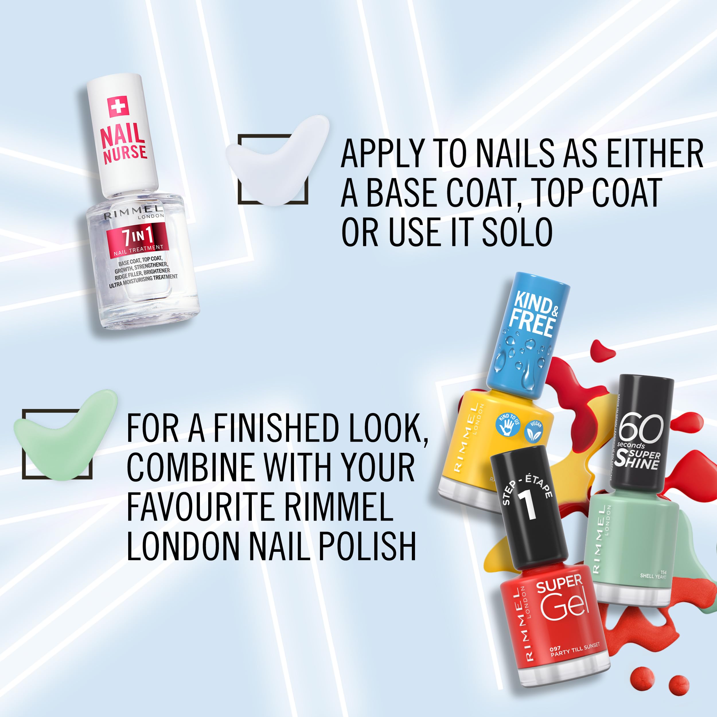 Rimmel London Nail Care 7 in 1 Multi Benefit Base & Top Coat with Calcium 8