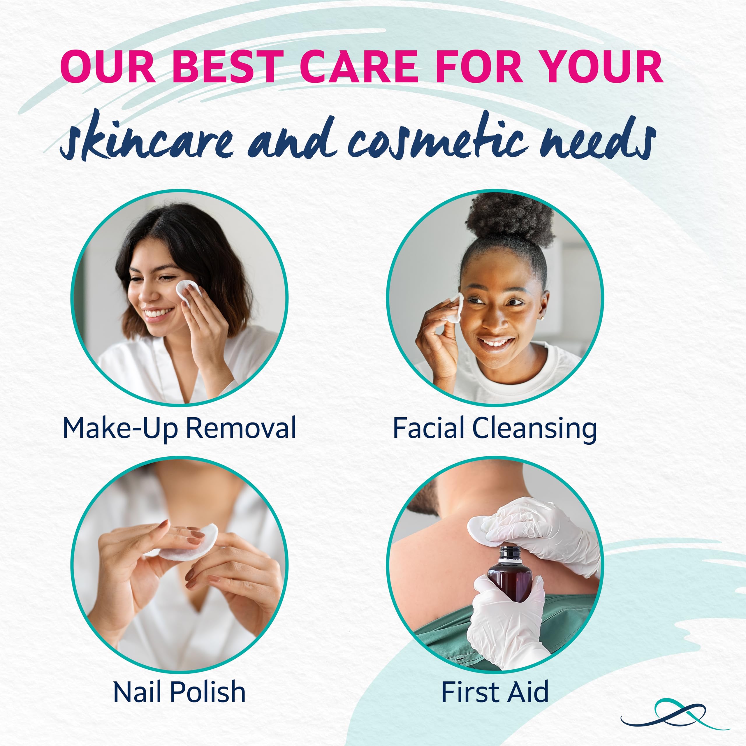 Lil-Lets Certified Organic Cotton Wool Round Pads, 100 Count, Soft & Absorbent 4