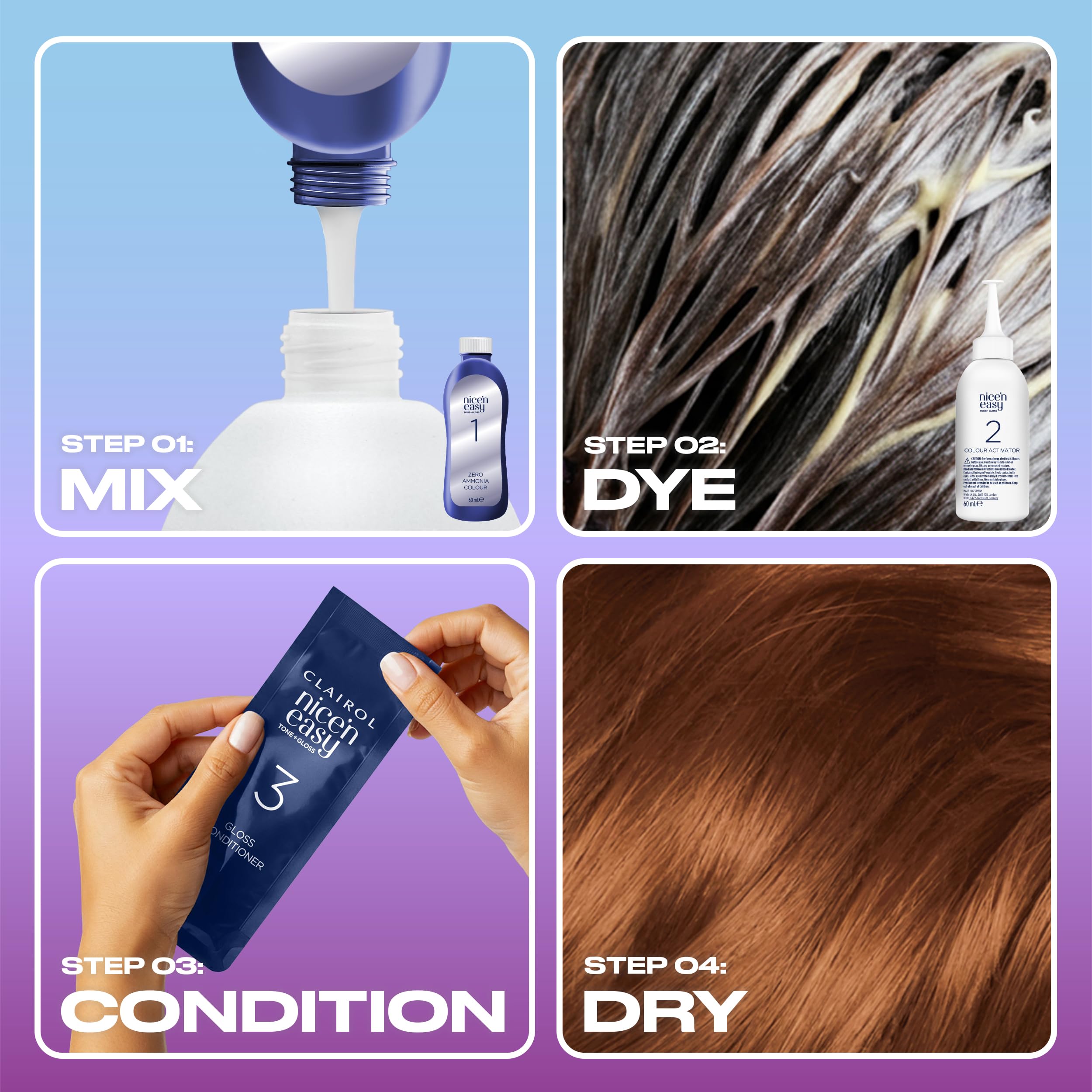 Clairol Nice'n Easy Tone+Gloss Semi Permanent Hair Dye - 645/92 Amber 5