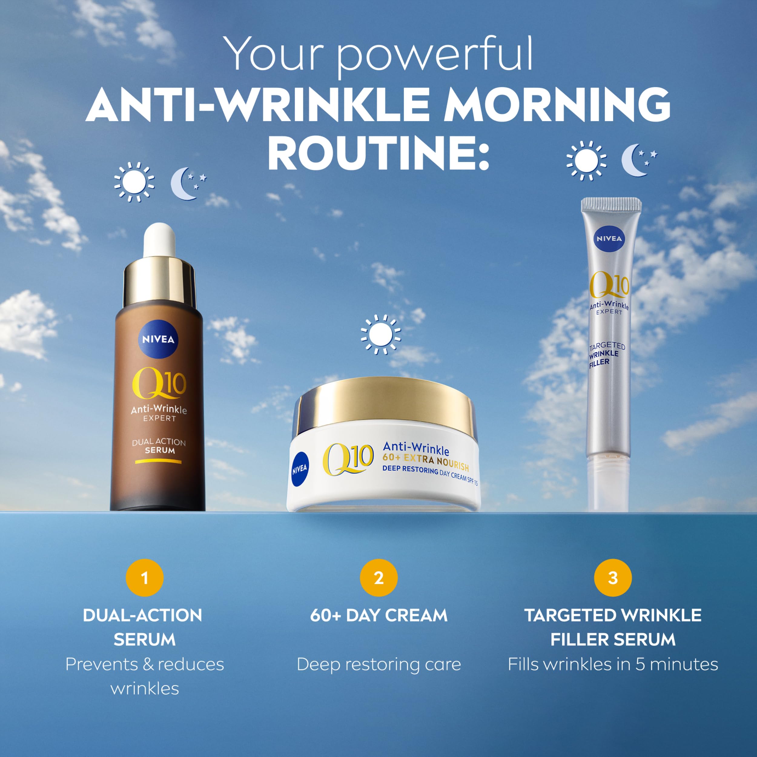 NIVEA Q10 Anti-Wrinkle 60+ Extra Nourishing Day Cream SPF 15 for Mature Skin (50ml) 8