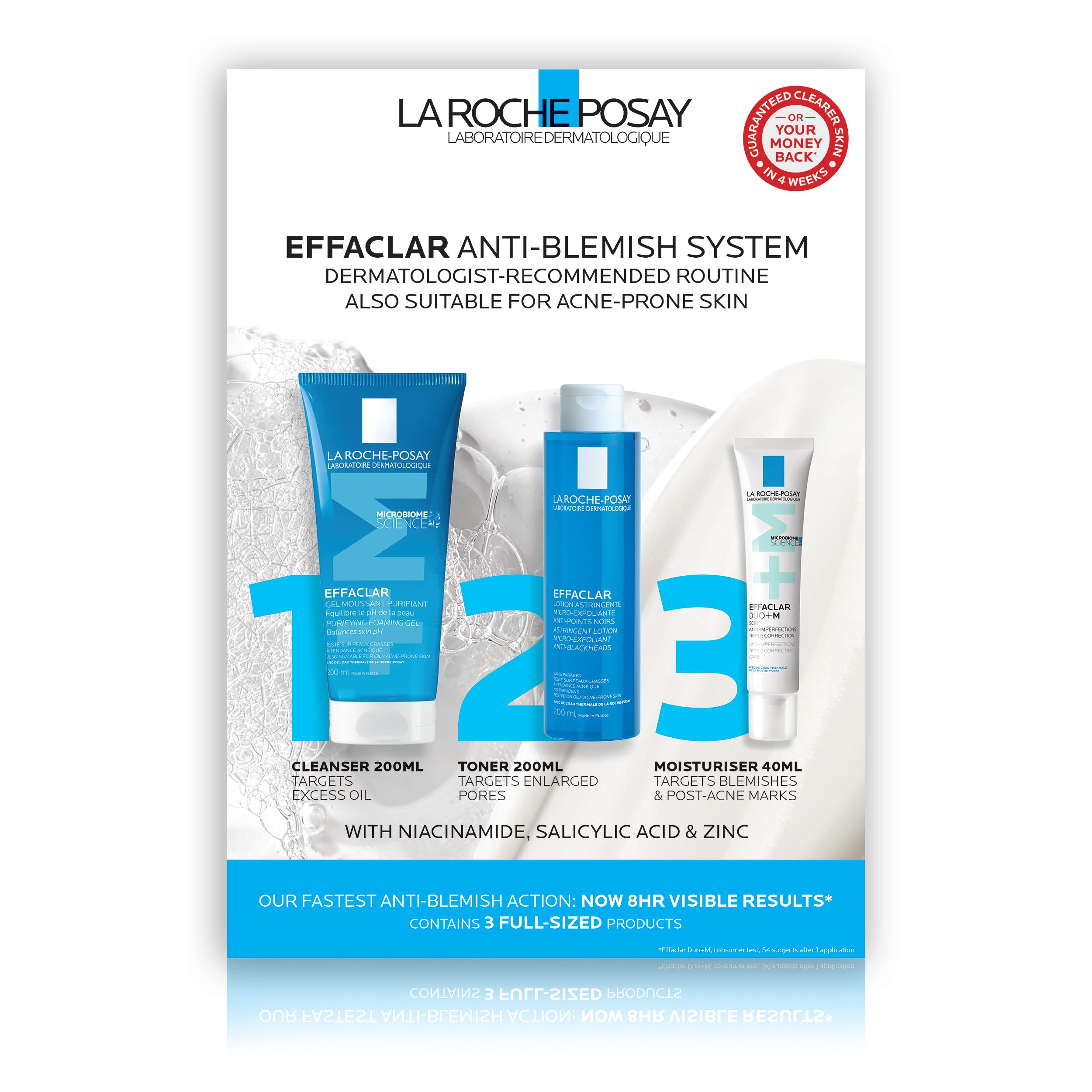 La Roche-Posay Effaclar 3-Step Anti-Breakout Kit Routine for Oily, Ble