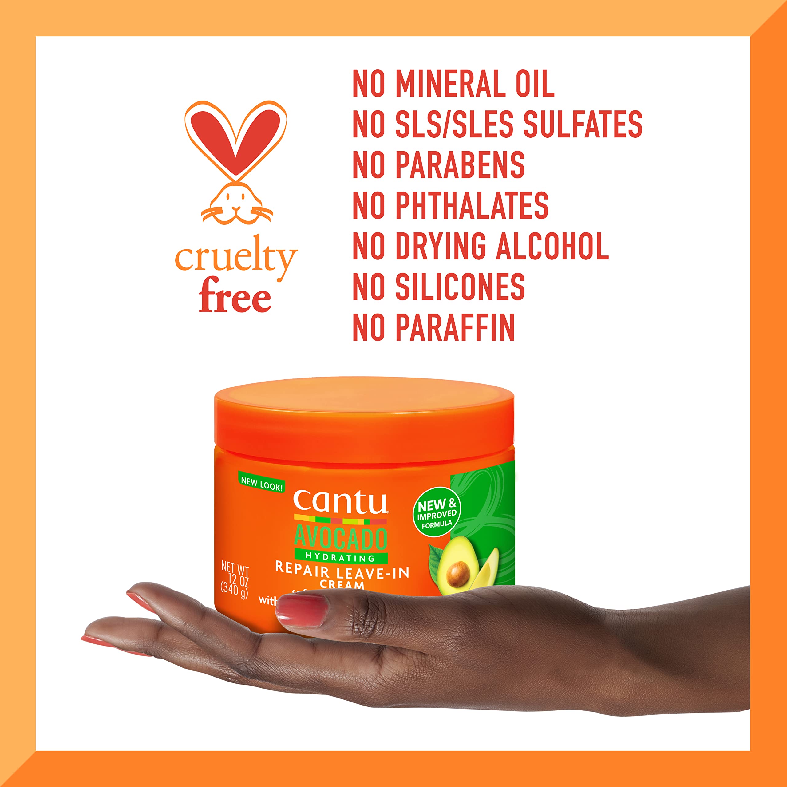 Cantu Avocado Leave-In Conditioning Repair Cream for Curly, Coily, Wavy Hair 340g 6