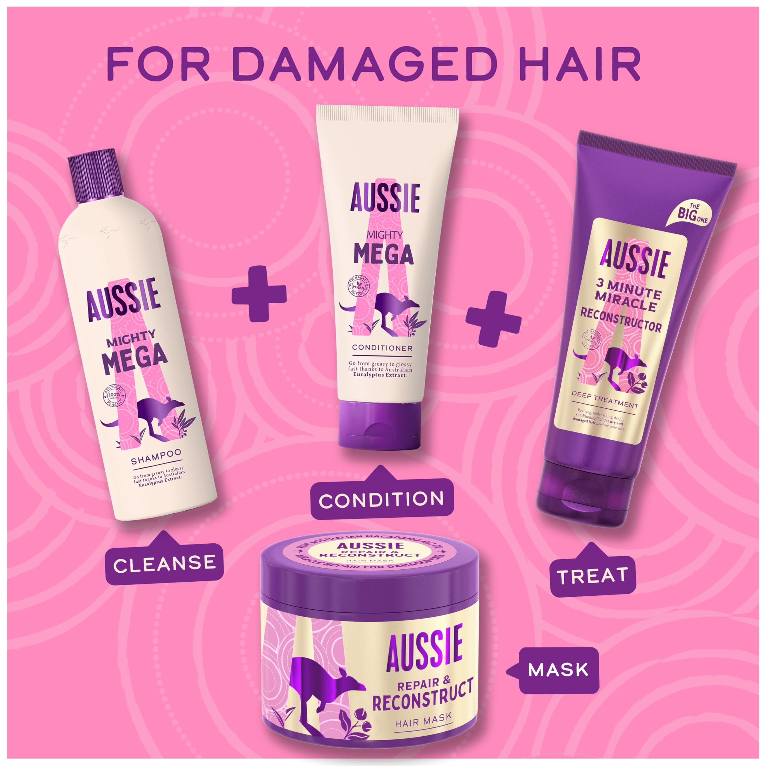 Aussie 3 Minute Miracle Reconstructor Vegan Deep Treatment Hair Mask 350ml 7