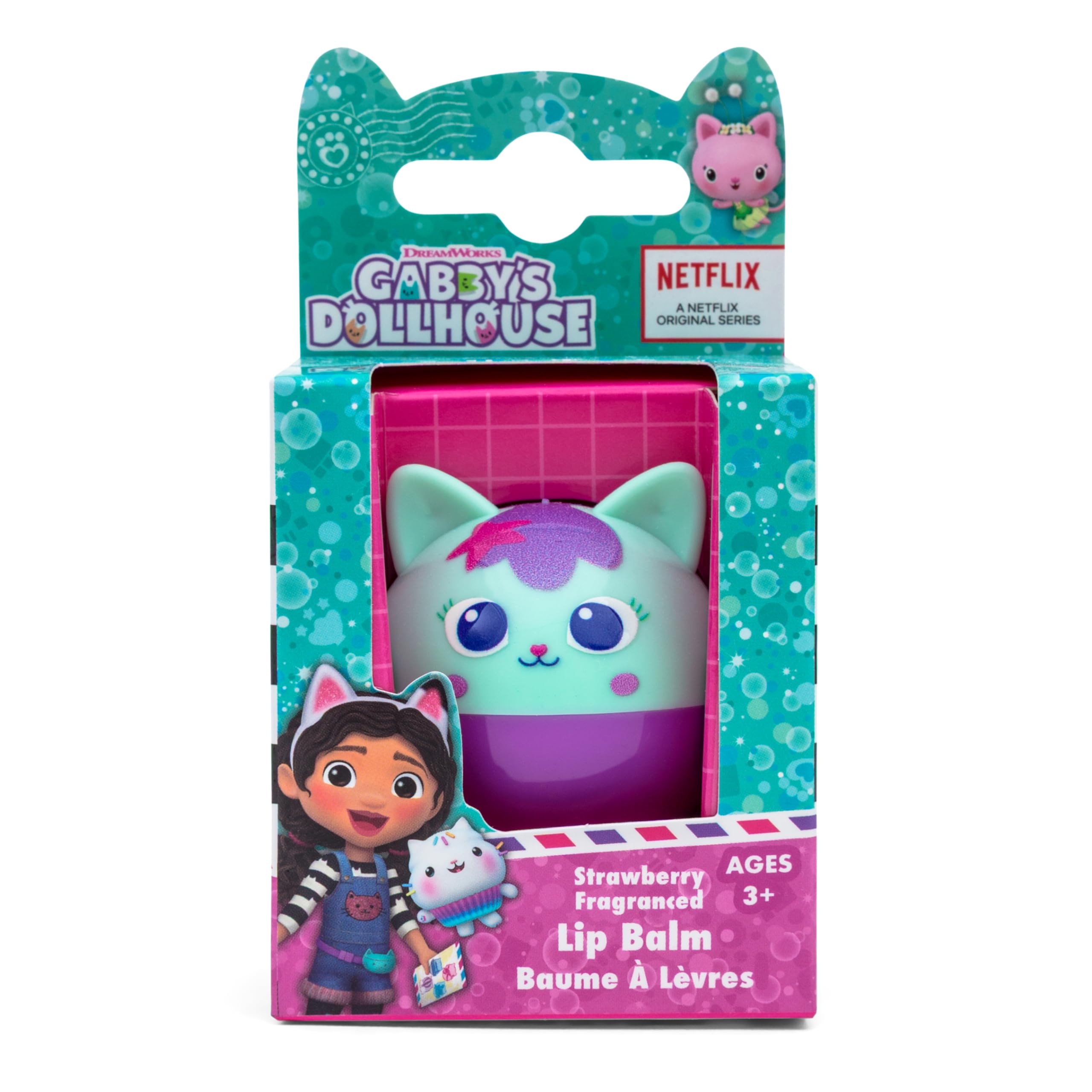 Gabby's Dollhouse 3D-Charakter-Lippenbalsam für Kinder – 8 g – Erdbeere