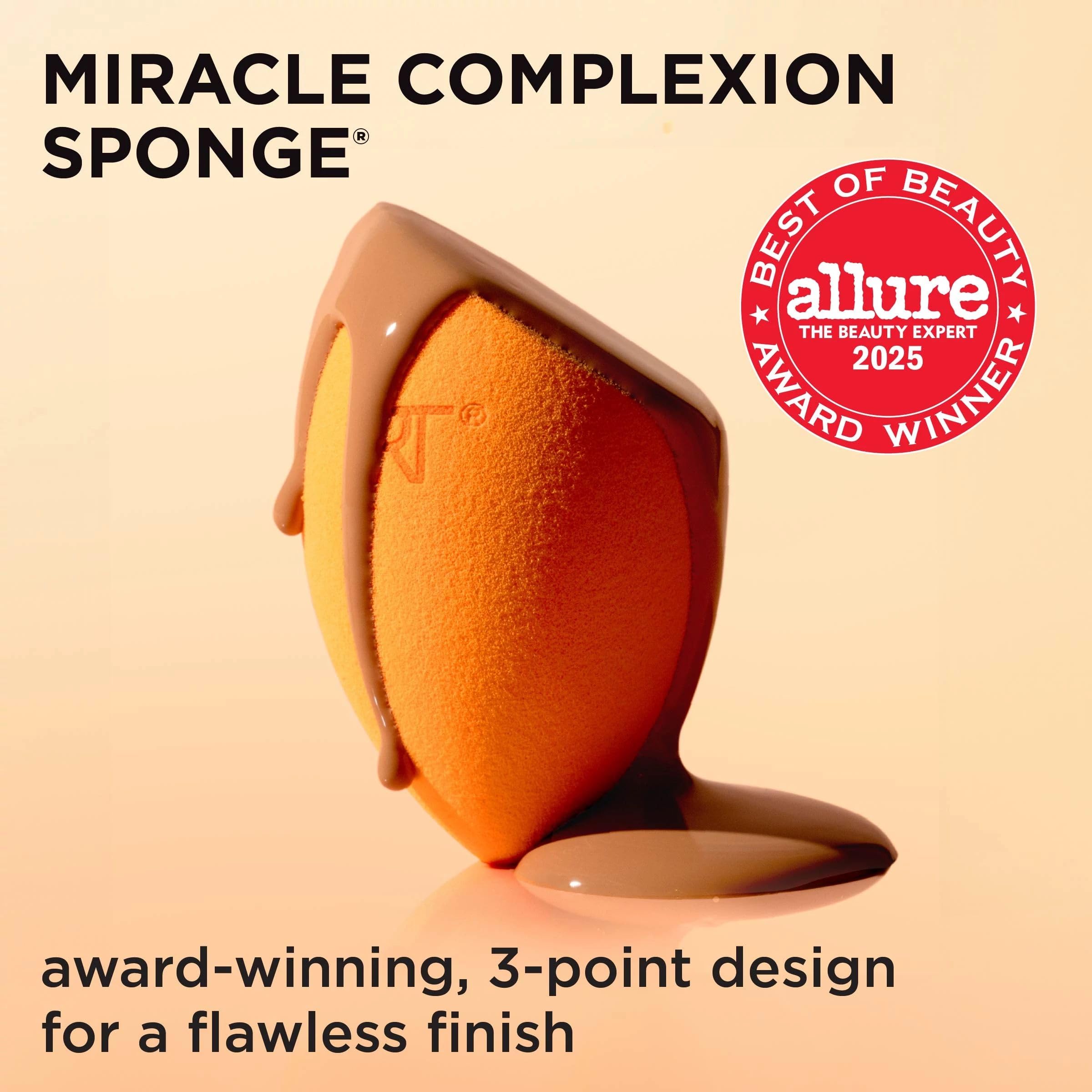 Real Techniques Miracle Complexion Make-up-Schwamm für deckende Foundation mit Reiseetui (Verpackung und Farbe können variieren)