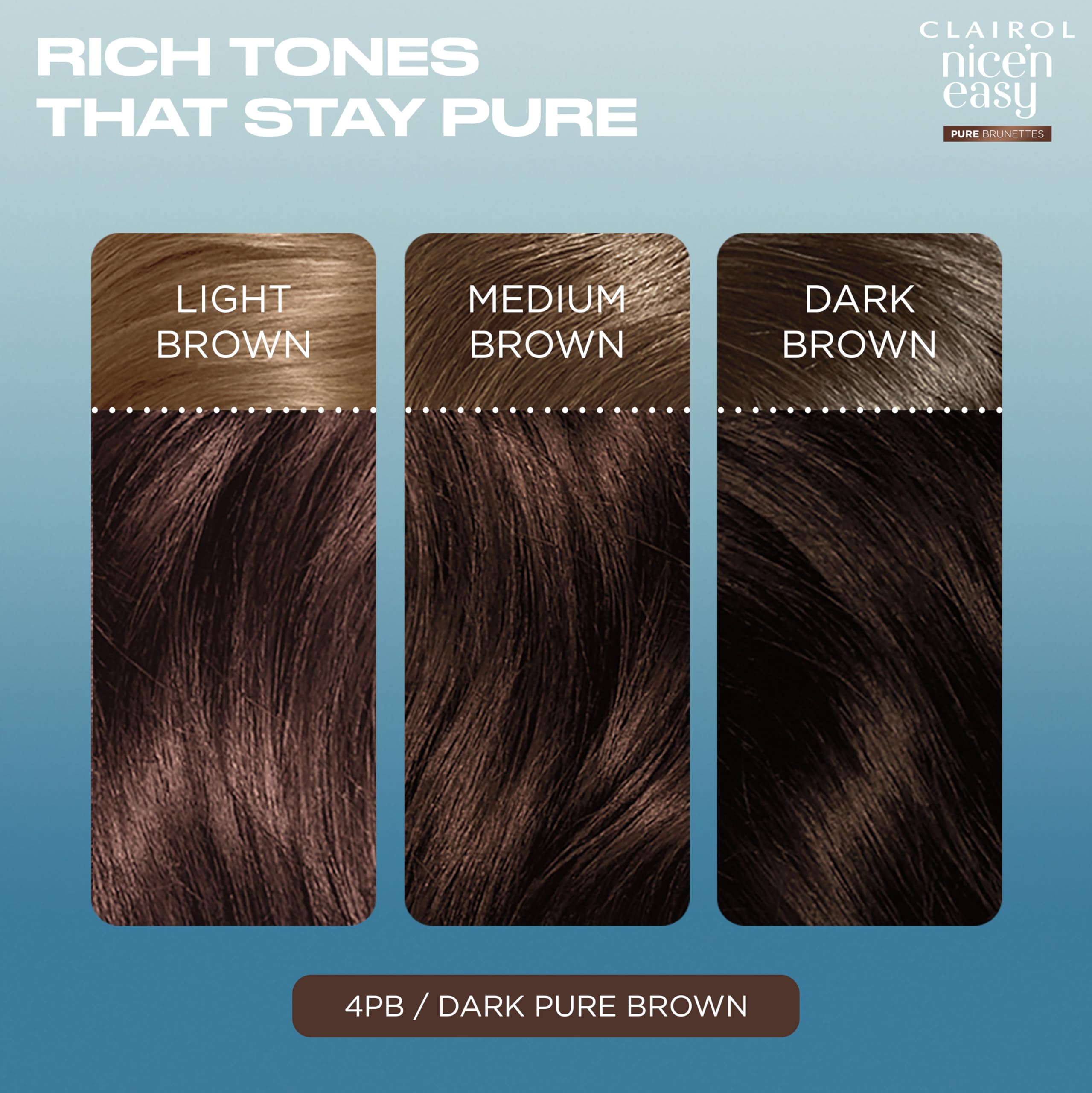 Clairol Nice n’ Easy Pure Brunettes Permanent Hair Dye 4PB Deep Mocha Brown