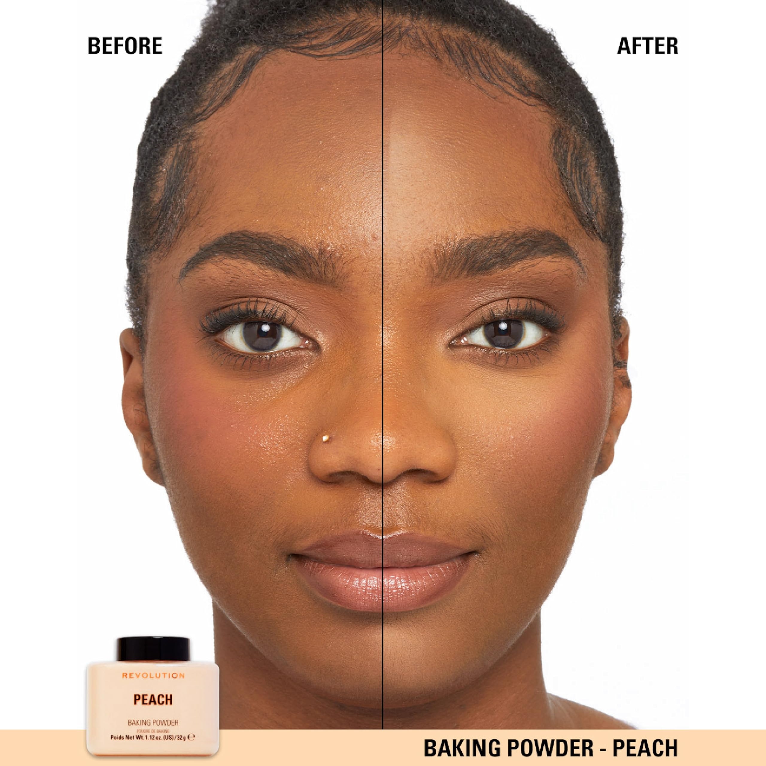 Revolution Beauty London Loose Baking Powder, Peach, Brightening Setting Powder, 32g 4