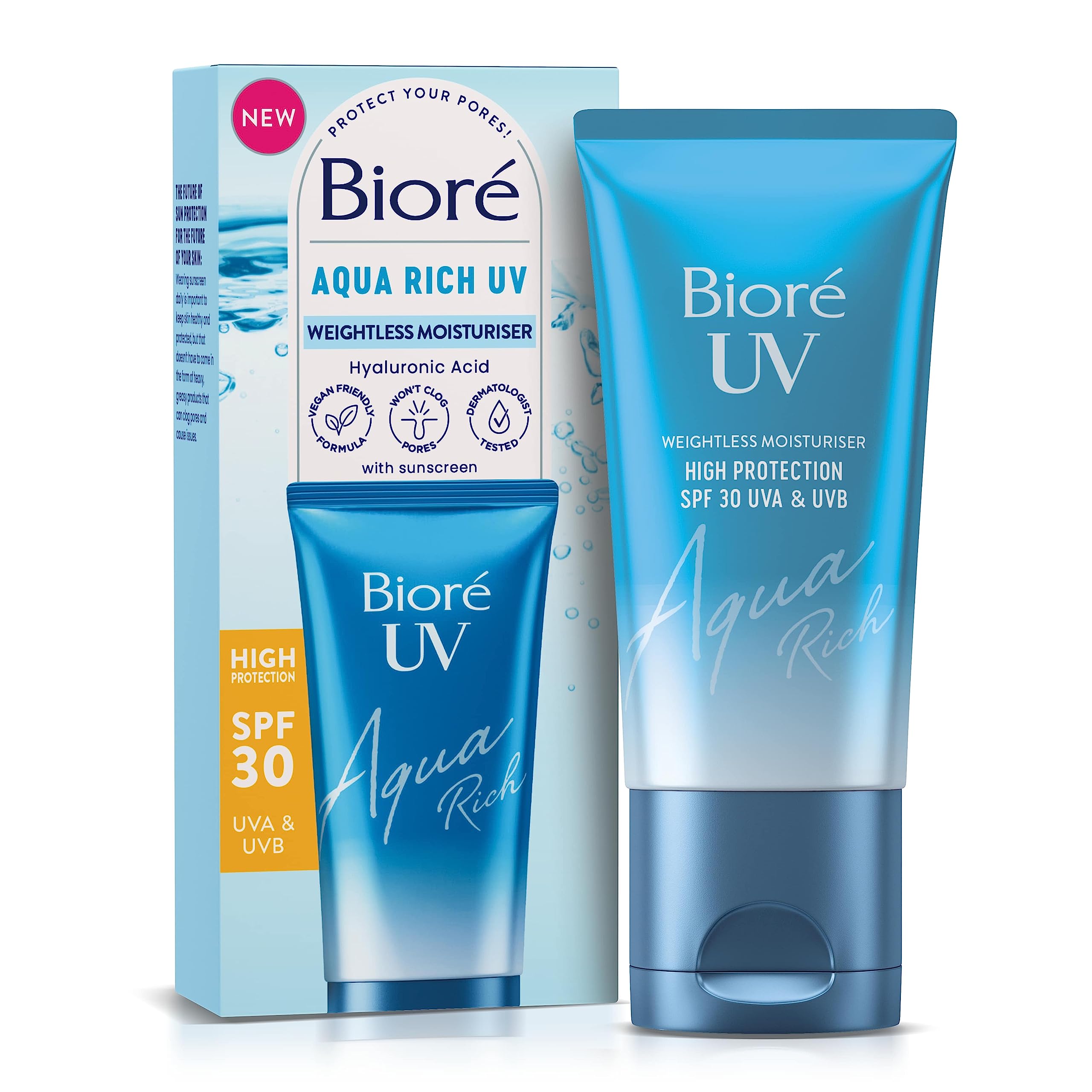 Bioré UV Aqua Rich Water Essence Sunscreen SPF 30 for All Skin Types, 50ml