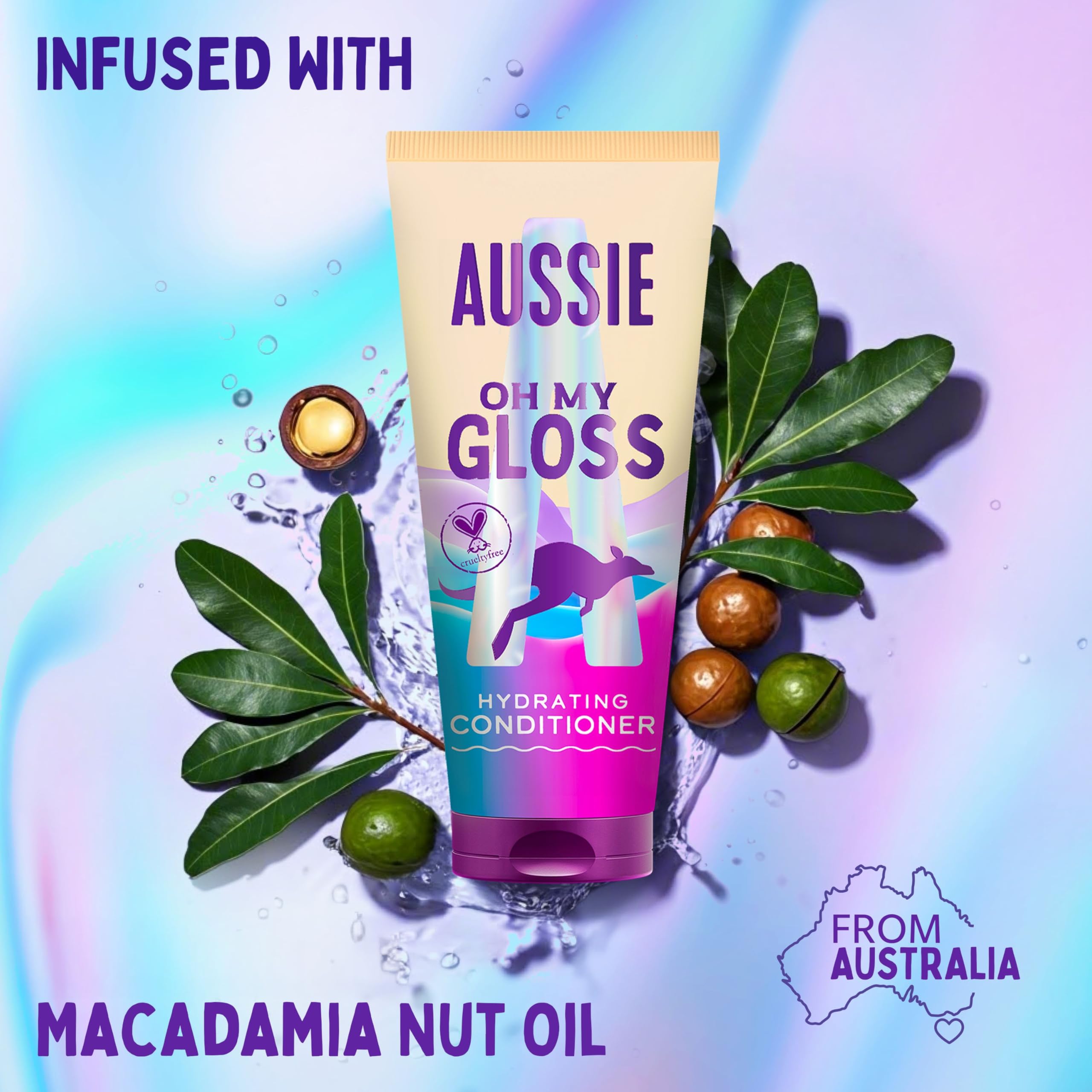 Aussie Oh My Gloss Hydrating Giftset: Shampoo, Conditioner & Leave-in Serum for Moisture & Shine 5