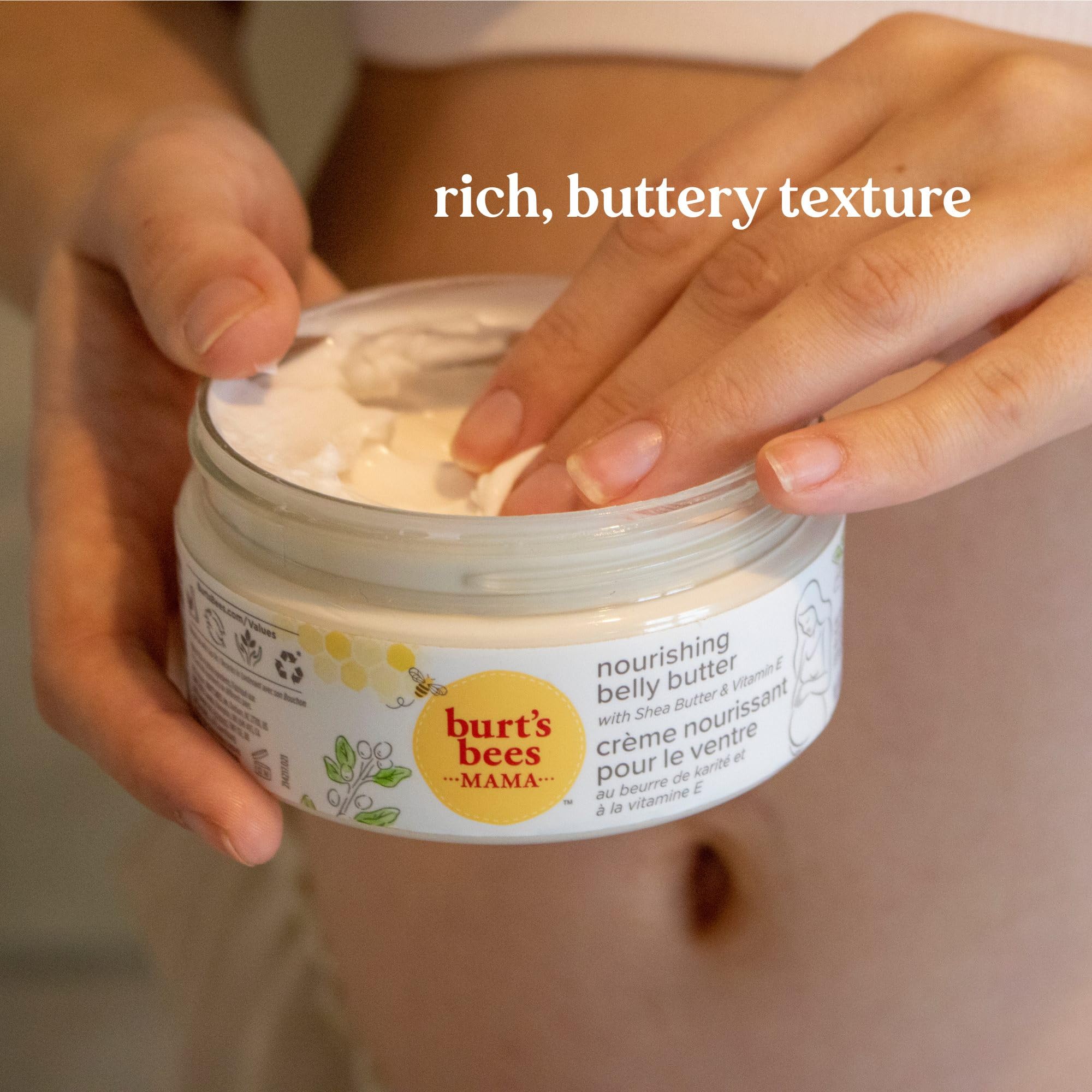 Burt's Bees Mama Bee Belly Butter with Shea Butter & Vitamin E for Stretch Marks, 185g 3