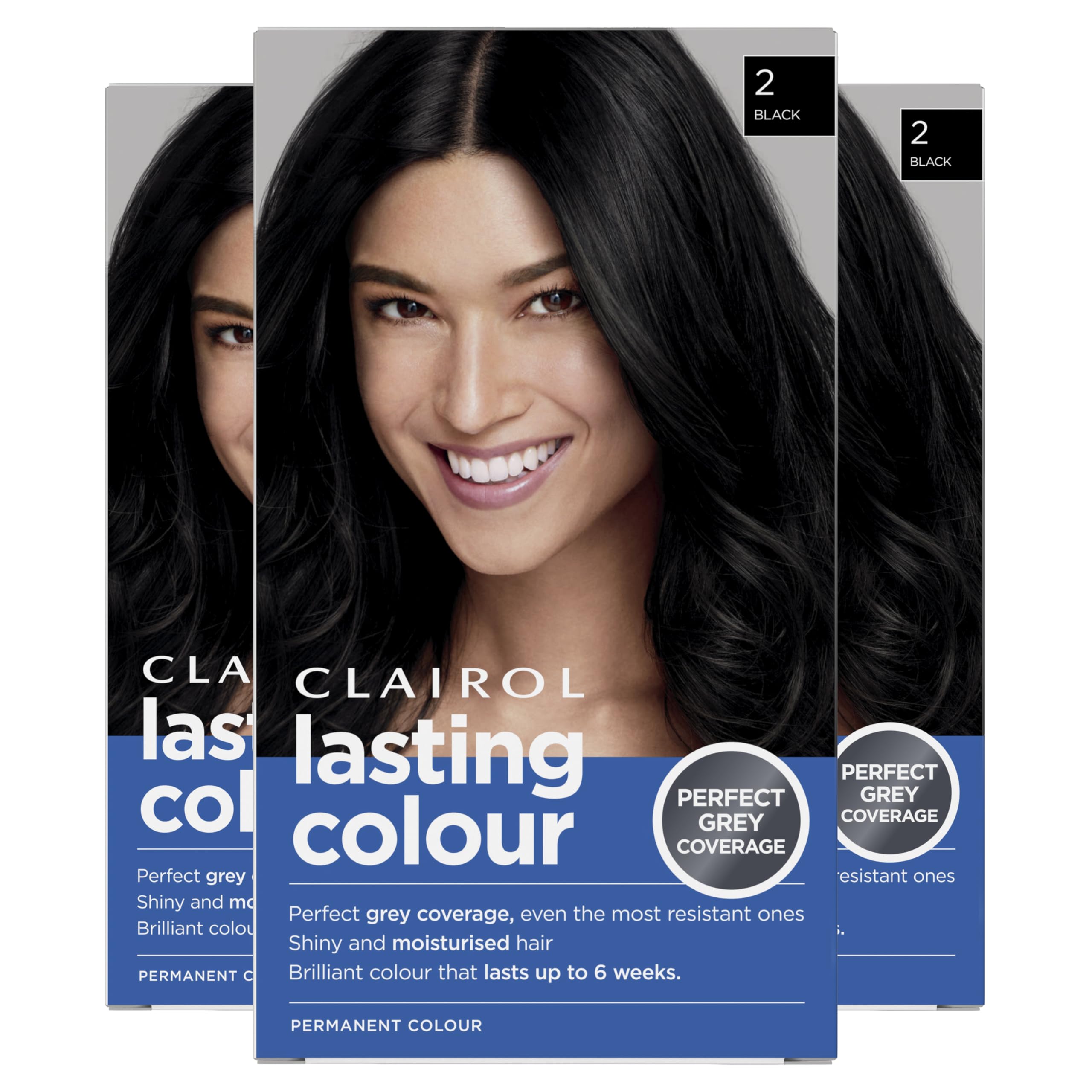Clairol Permanente Haarfarbe | Ideale Grauabdeckung | Glänzendes und gepflegtes Haar | 2 Schwarz