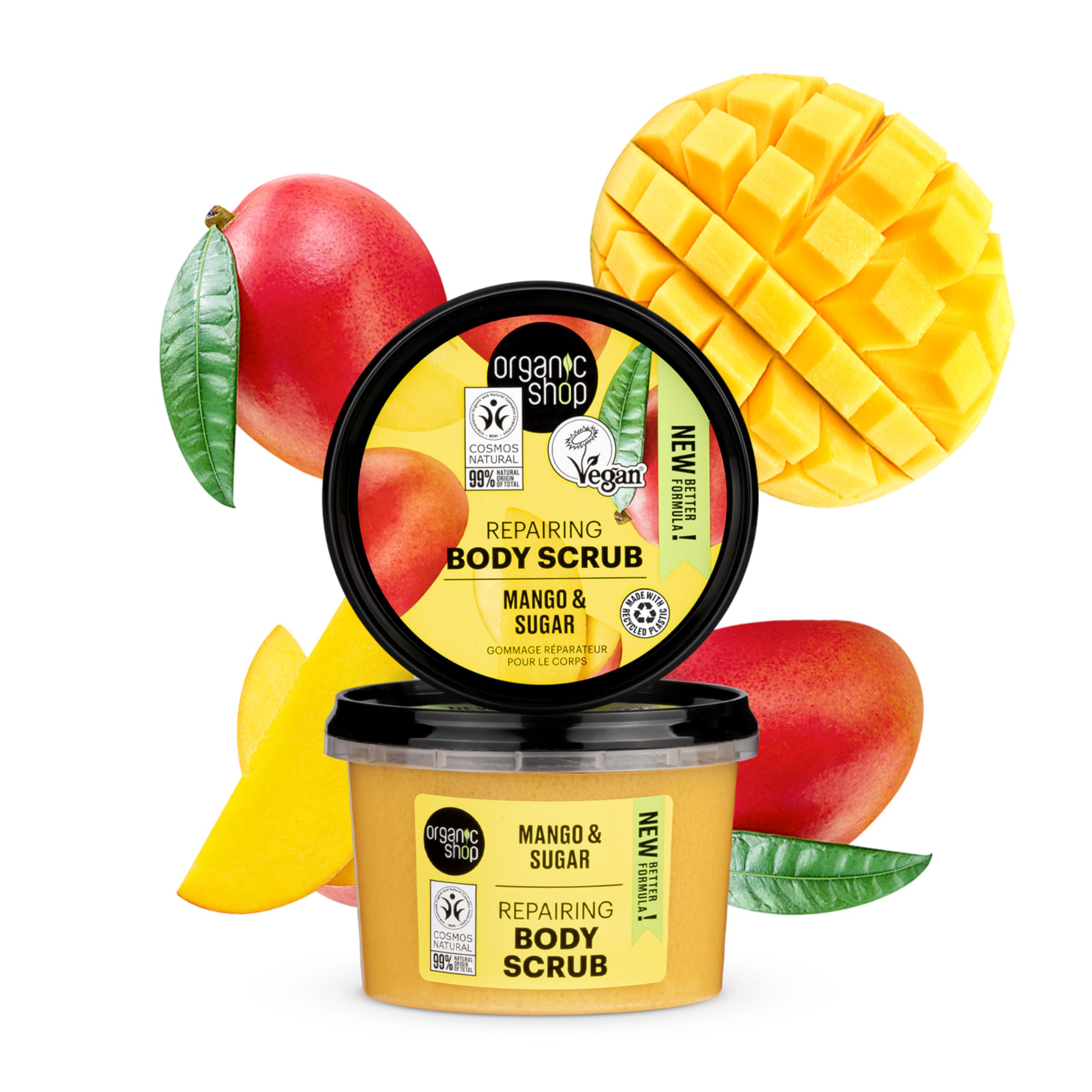 Organic Shop Repairing Mango & Sugar Body Scrub for Smooth, Glowing Skin (250ml) 4