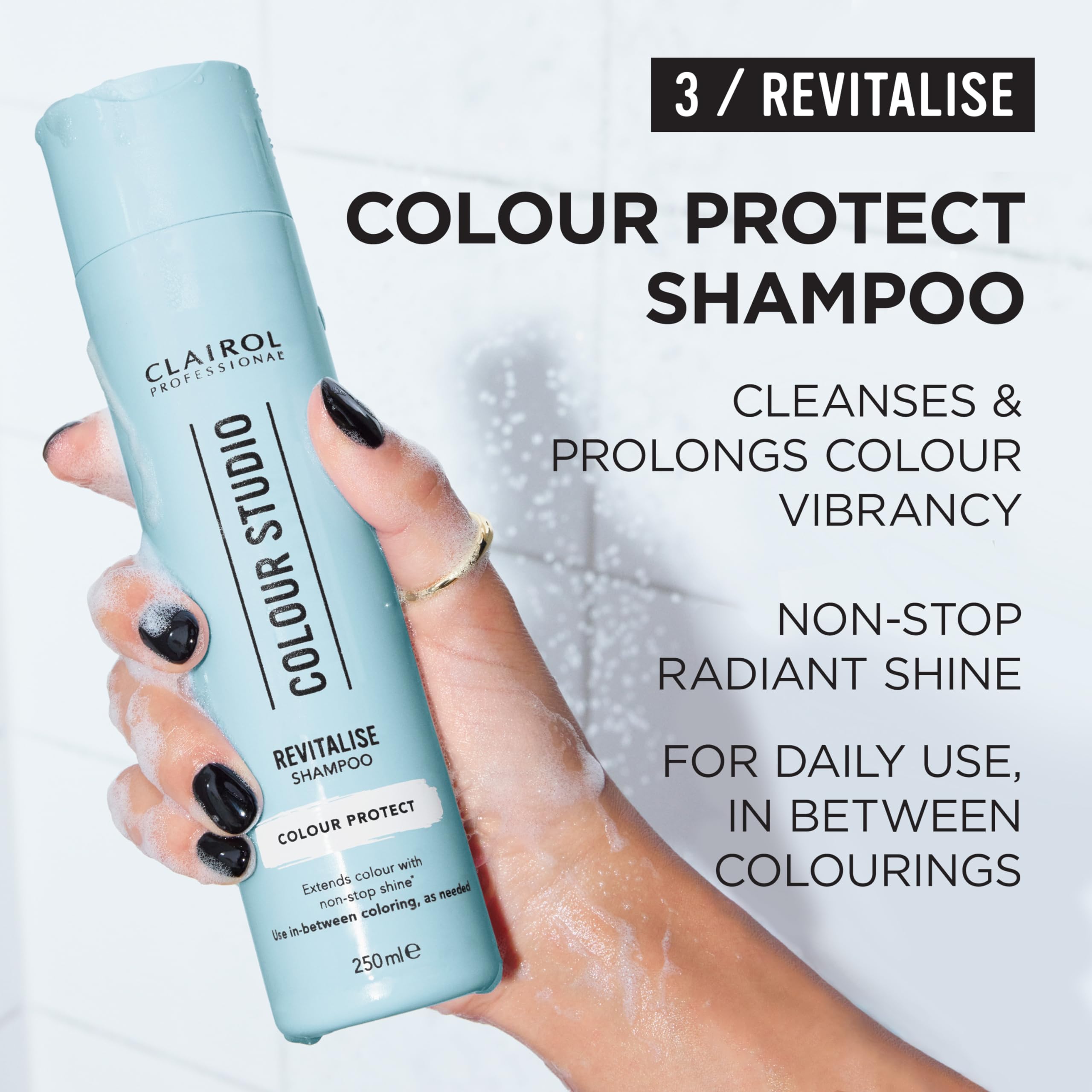 Clairol Professional Colour Studio Step 3 Revitalise Colour Protect Shampoo for Coloured Hair 250 ml