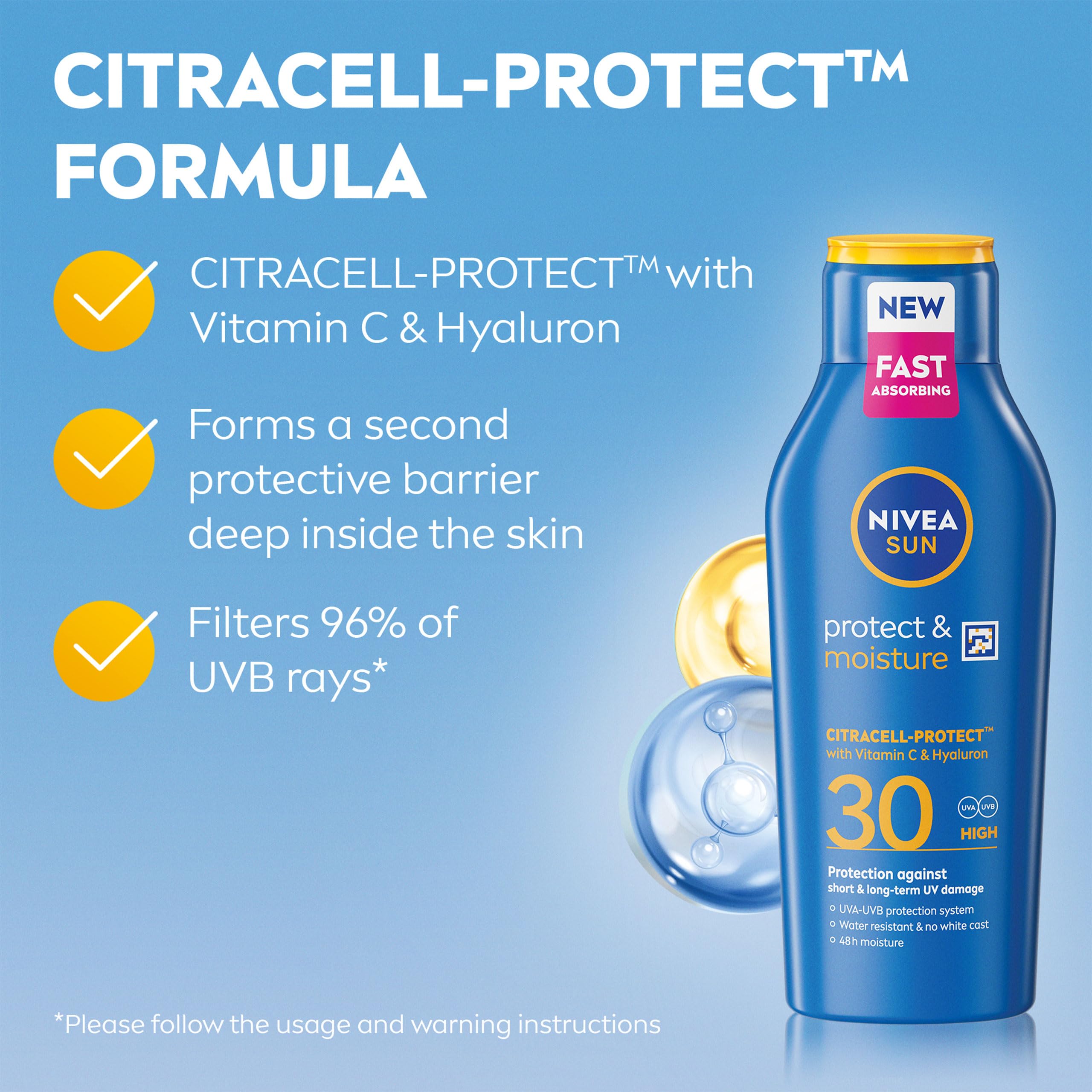 NIVEA SUN Protect & Moisture Sun Lotion SPF 30 (400 ml) - UVA/UVB Protection 3