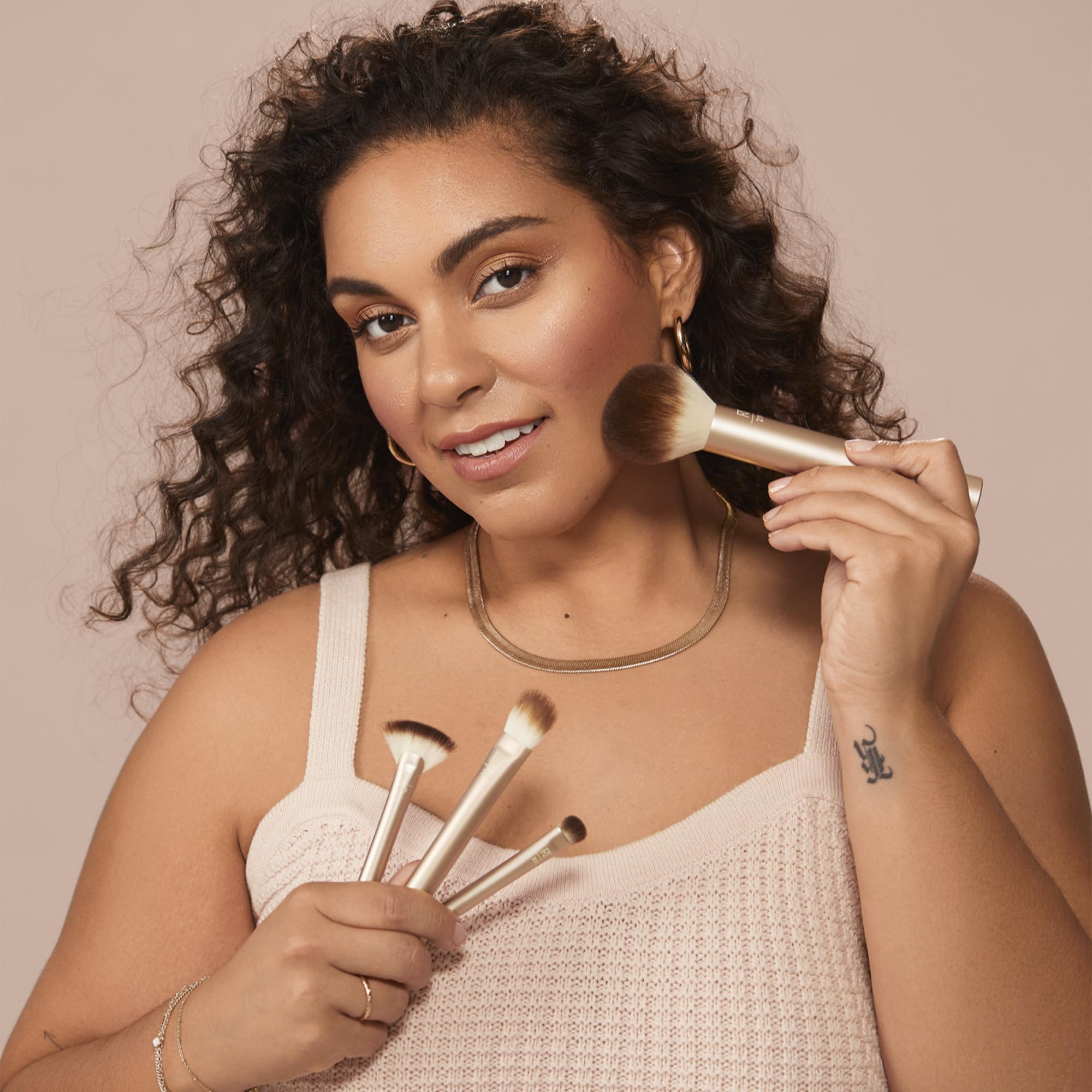 REAL TECHNIQUES Au Naturale 9-Piece Makeup Brush Kit for Foundation, Powders, and Concealer 5