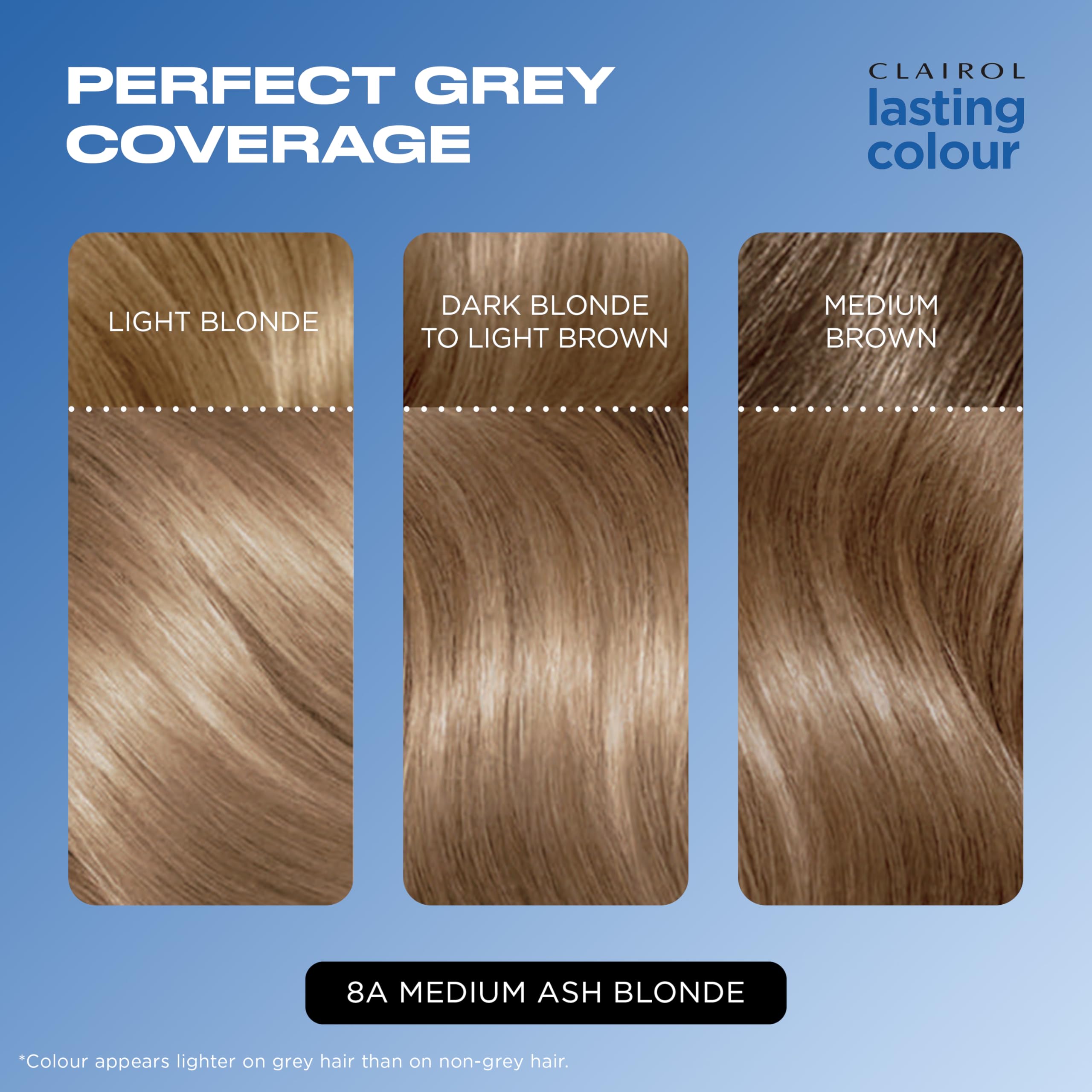 Clairol Permanente Haarfarbe | Ideale Grauabdeckung | Glänzendes und gepflegtes Haar | 8A Mittelblond Asch 4