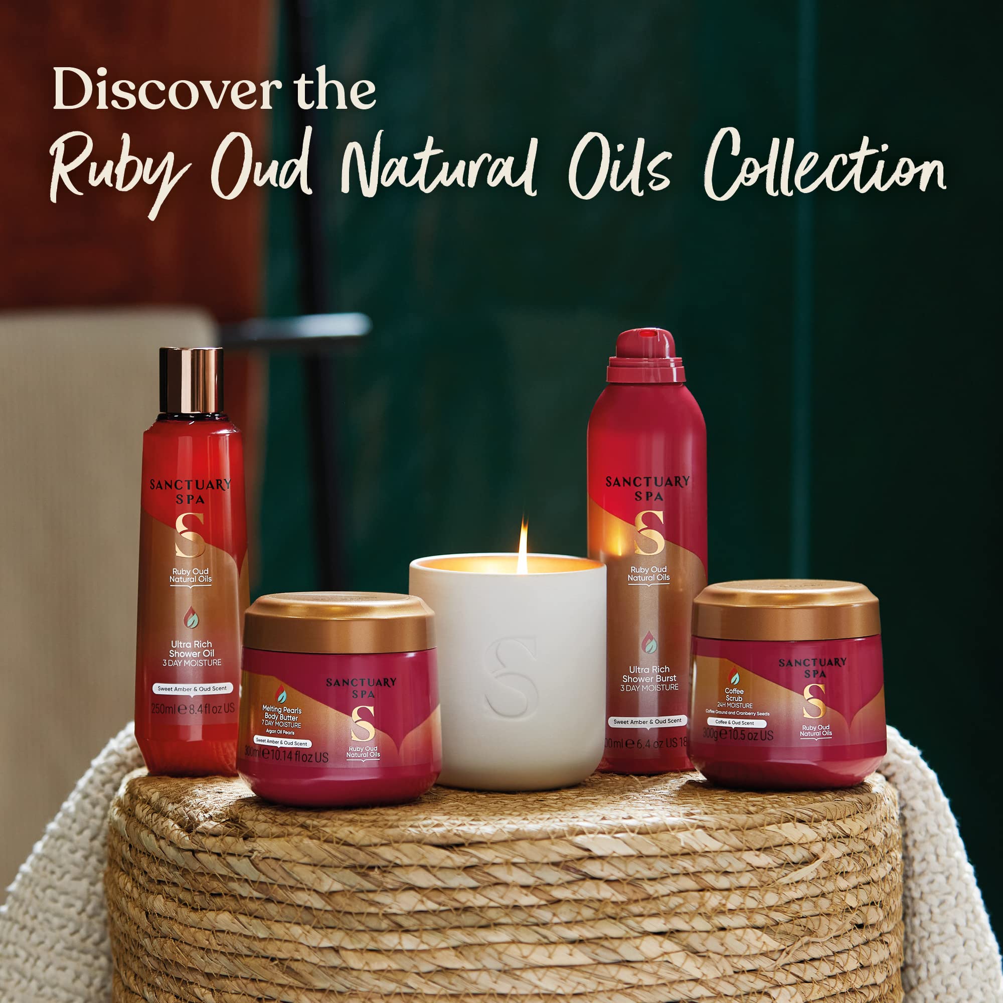 Sanctuary Spa Ruby Oud Shower Burst Foaming Gel with Sunflower & Oud Oil 6