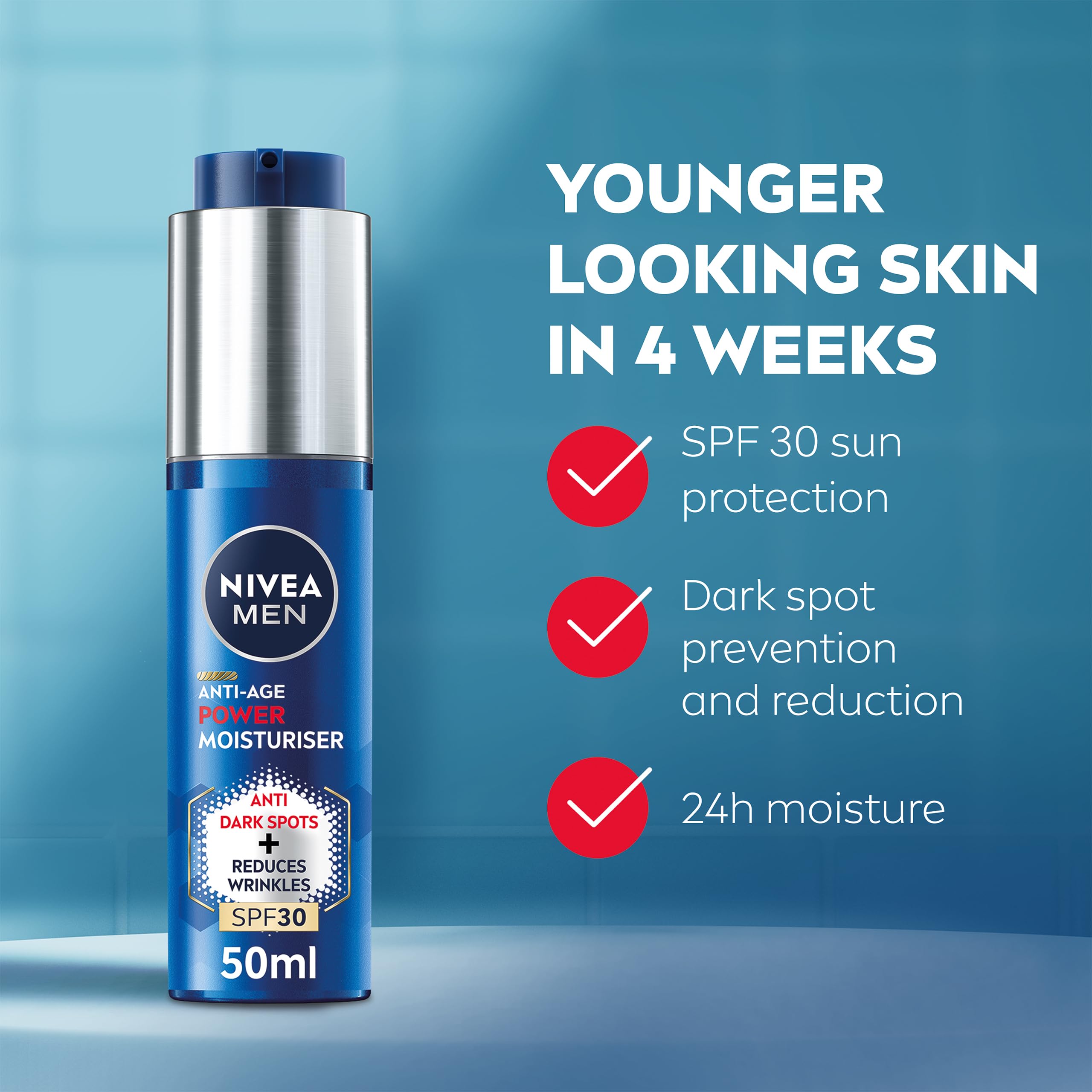NIVEA MEN Anti-Age 2in1 Power Moisturiser SPF 30 with Thiamidol (50ml)