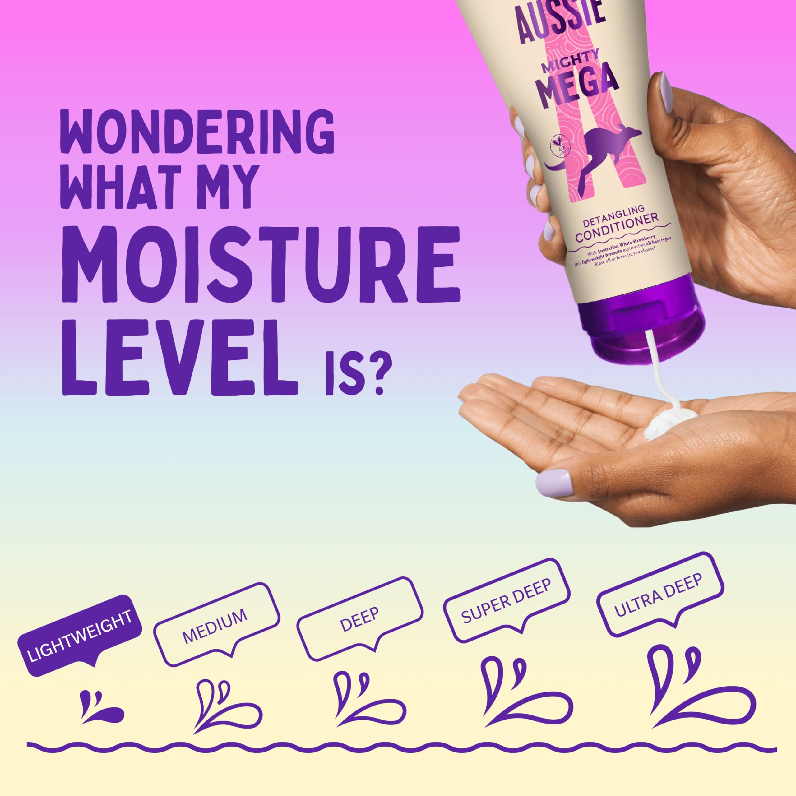 Aussie Mega Conditioner with Australian White Strawberry for All Hair Types 200ml 8