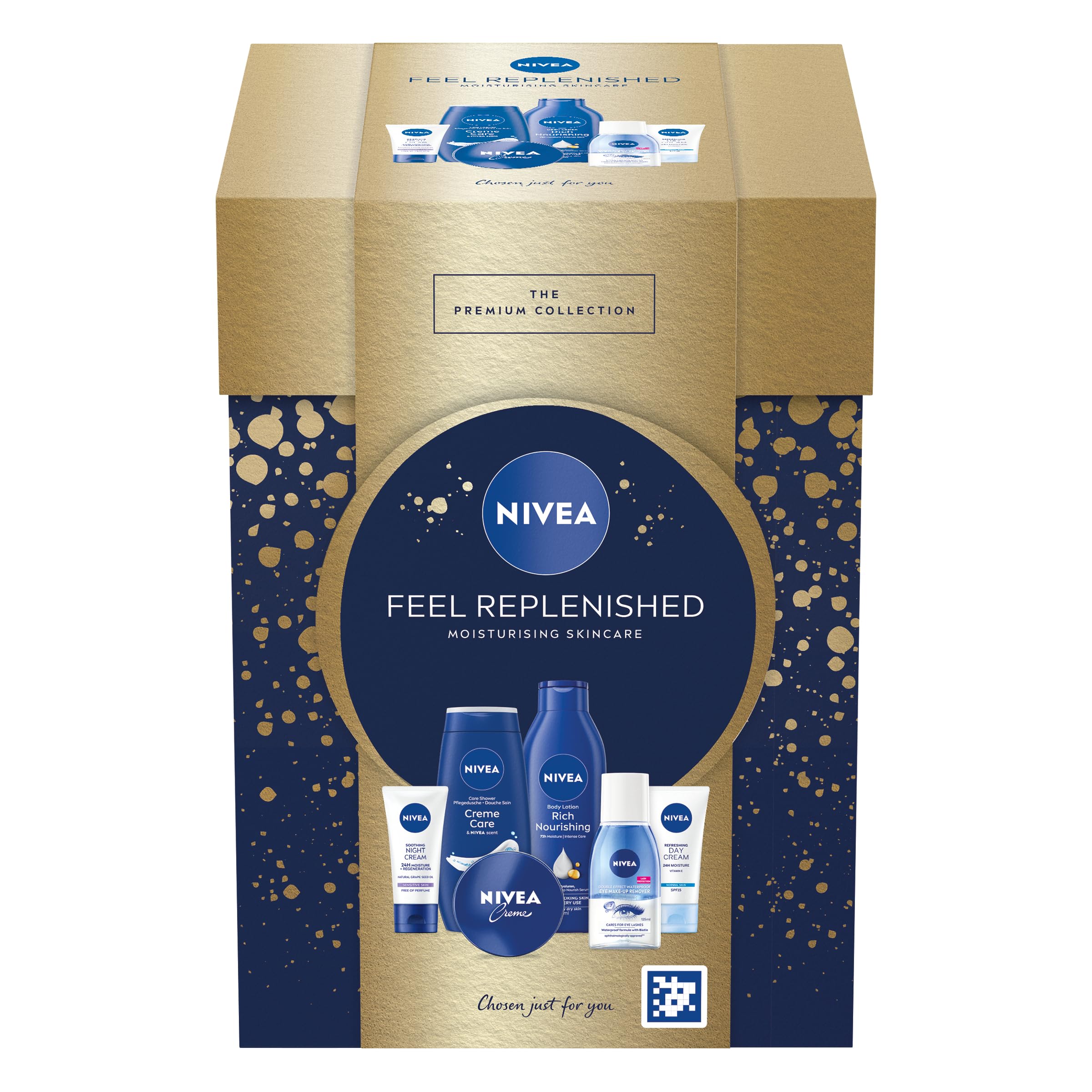 NIVEA Feel Replenished Geschenkset (6 Produkte), Hautpflege-Geschenkset für Frauen