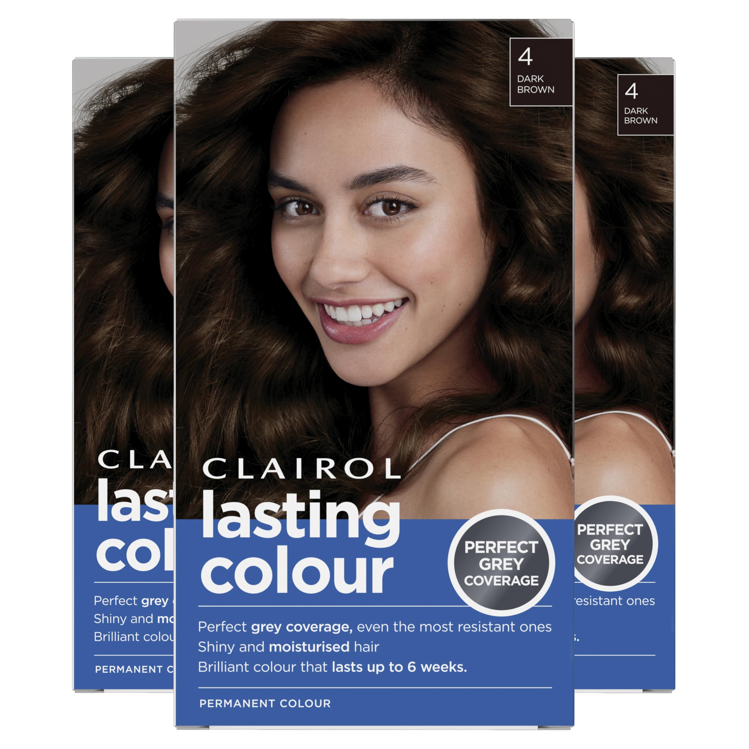 Clairol Permanente Haarfarbe | Ideale Grauabdeckung | Glänzendes und gepflegtes Haar | 4 Dunkelbraun