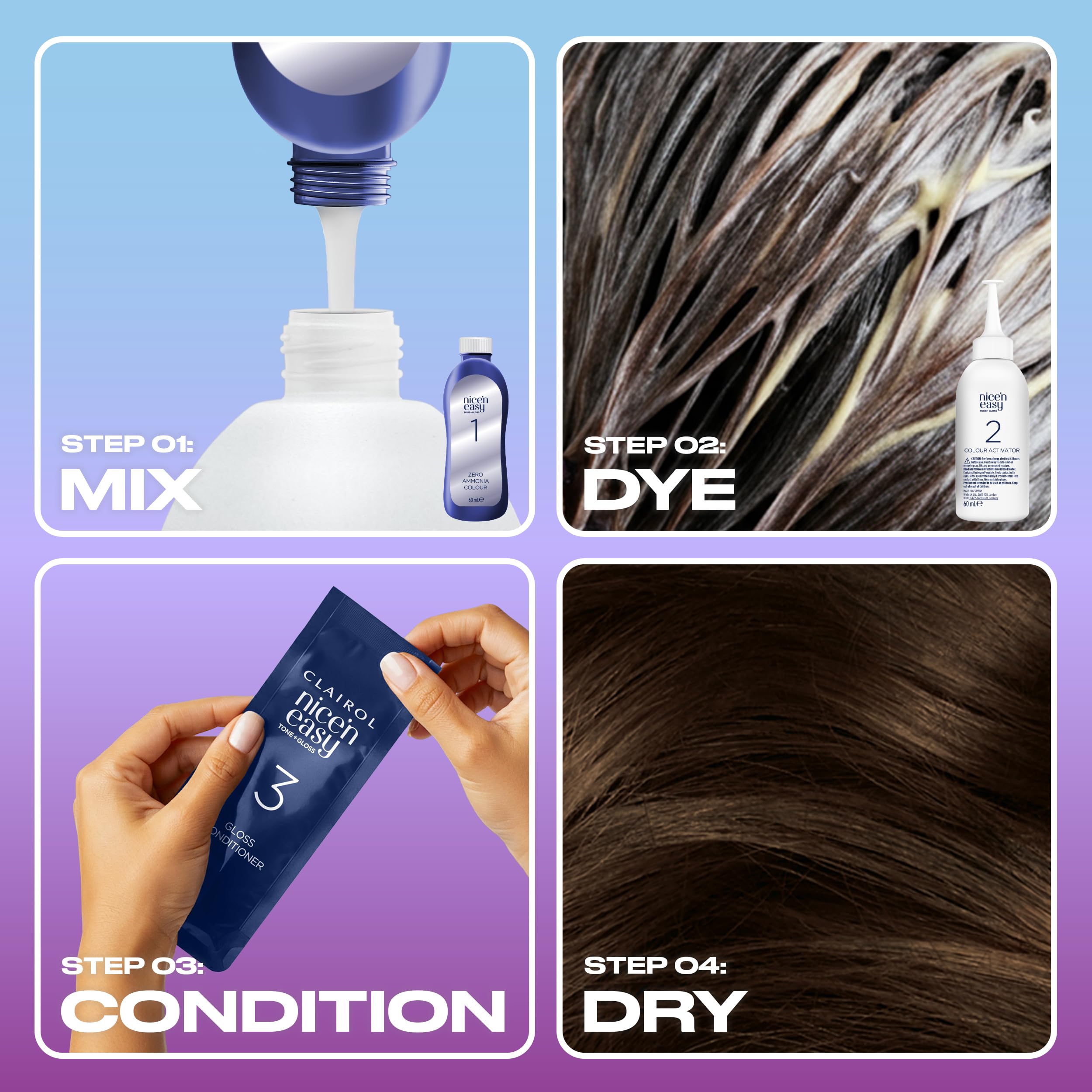 Clairol Nice'n Easy Tone+Gloss Semi-permanente Haarfarbe – 511/77 Mittel-Aschgrau 5