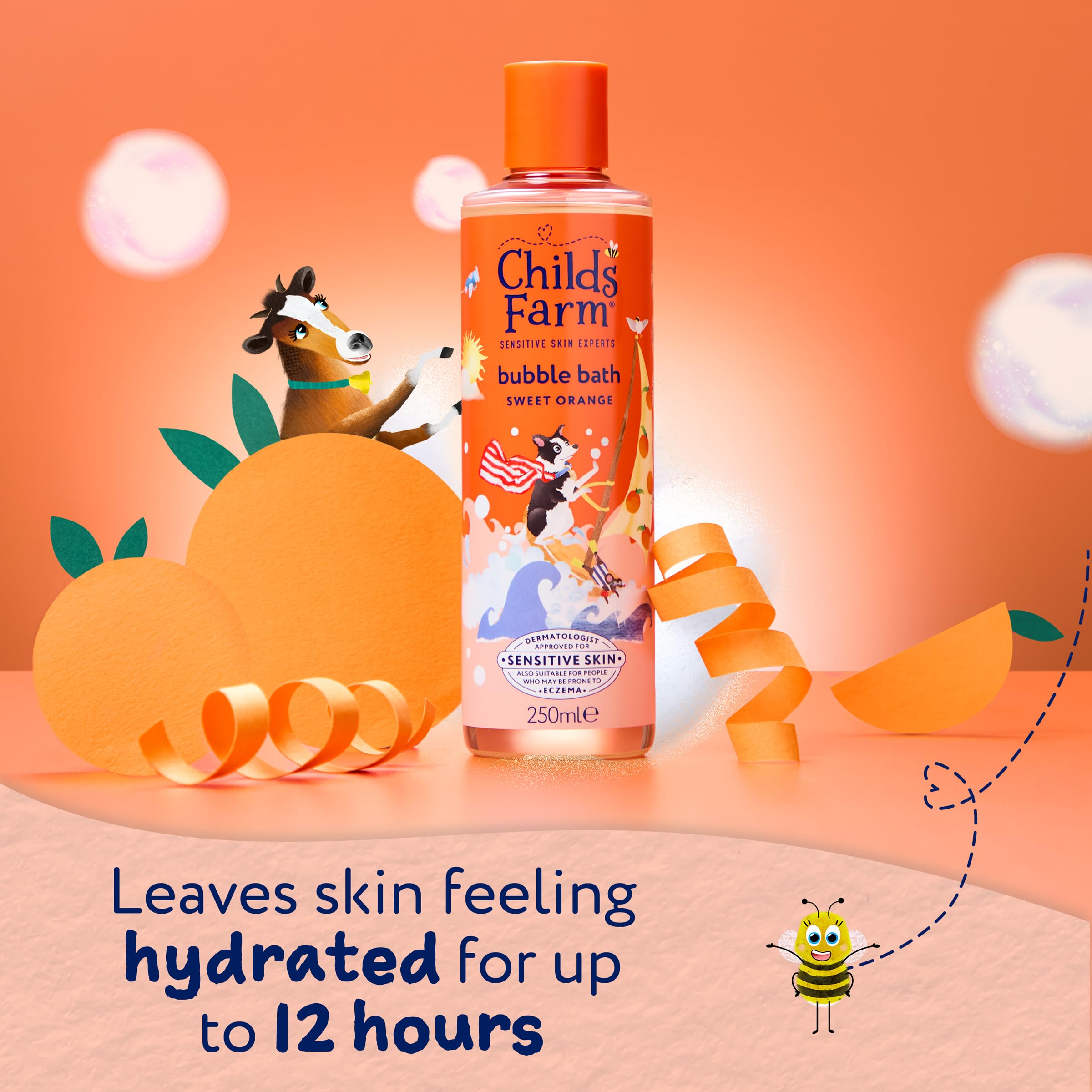 Childs Farm Sweet Orange Bubble Bath for Sensitive & Newborn Skin (280g) 5