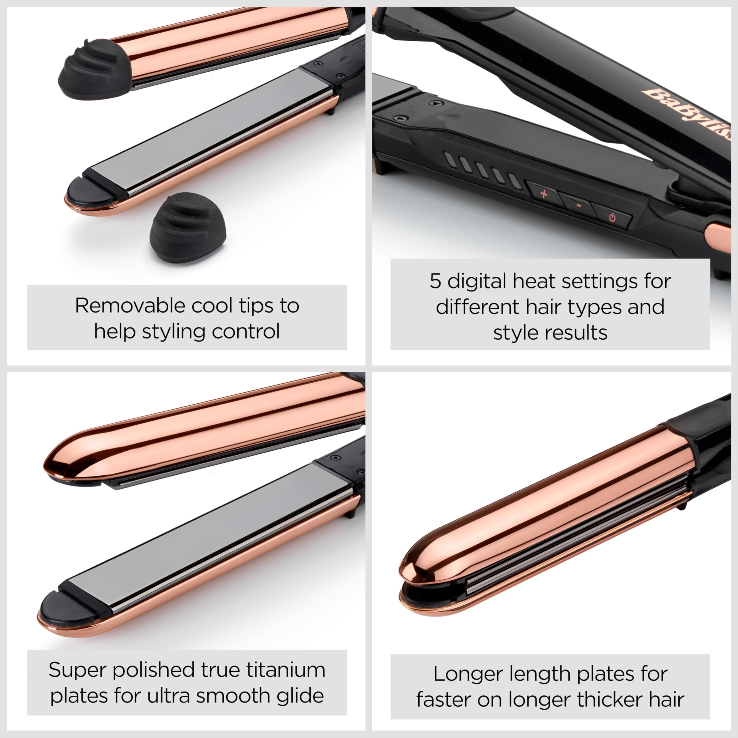 BaByliss Straight and Curl Brilliance Haarglätter - Gebogenes Metalldesign 7