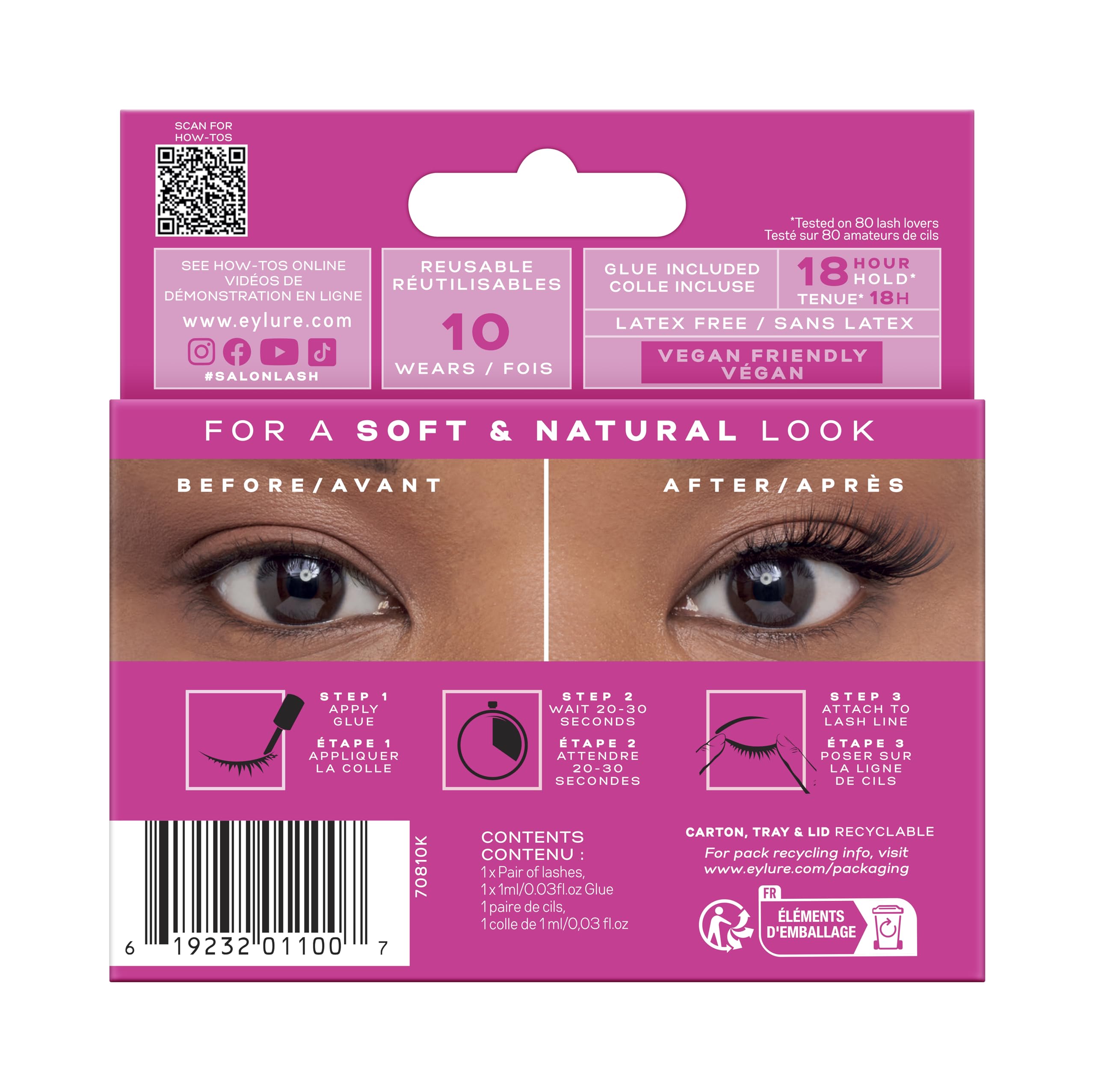 Eylure Salon Lash No.3 - Fluffy, Full Finish 3/4 Length Lashes with 18hr Glue 7