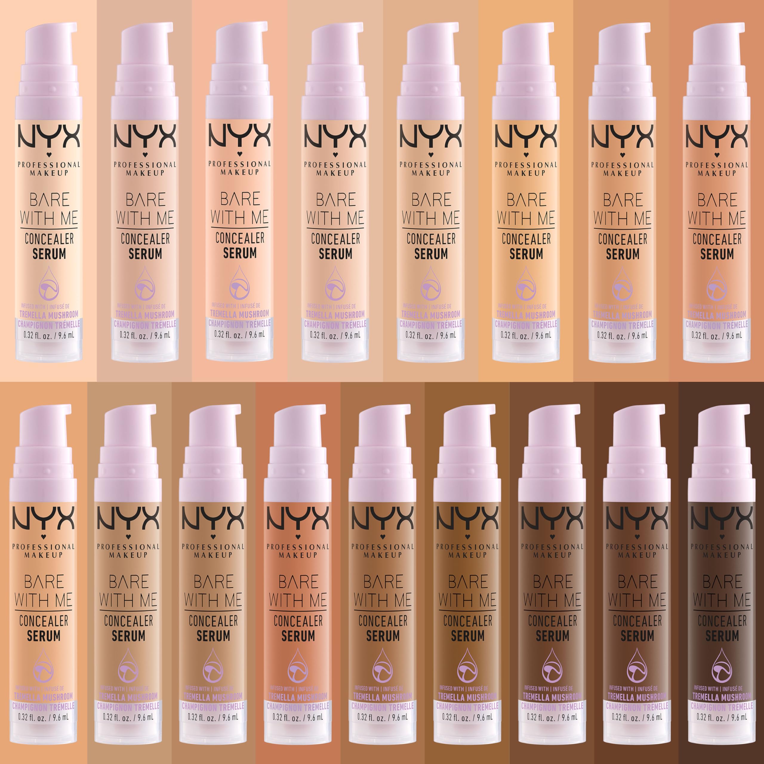 NYX Professional Makeup Bare With Me Concealer Serum for Dark Circles, Acne & Redness - Vanilla 6