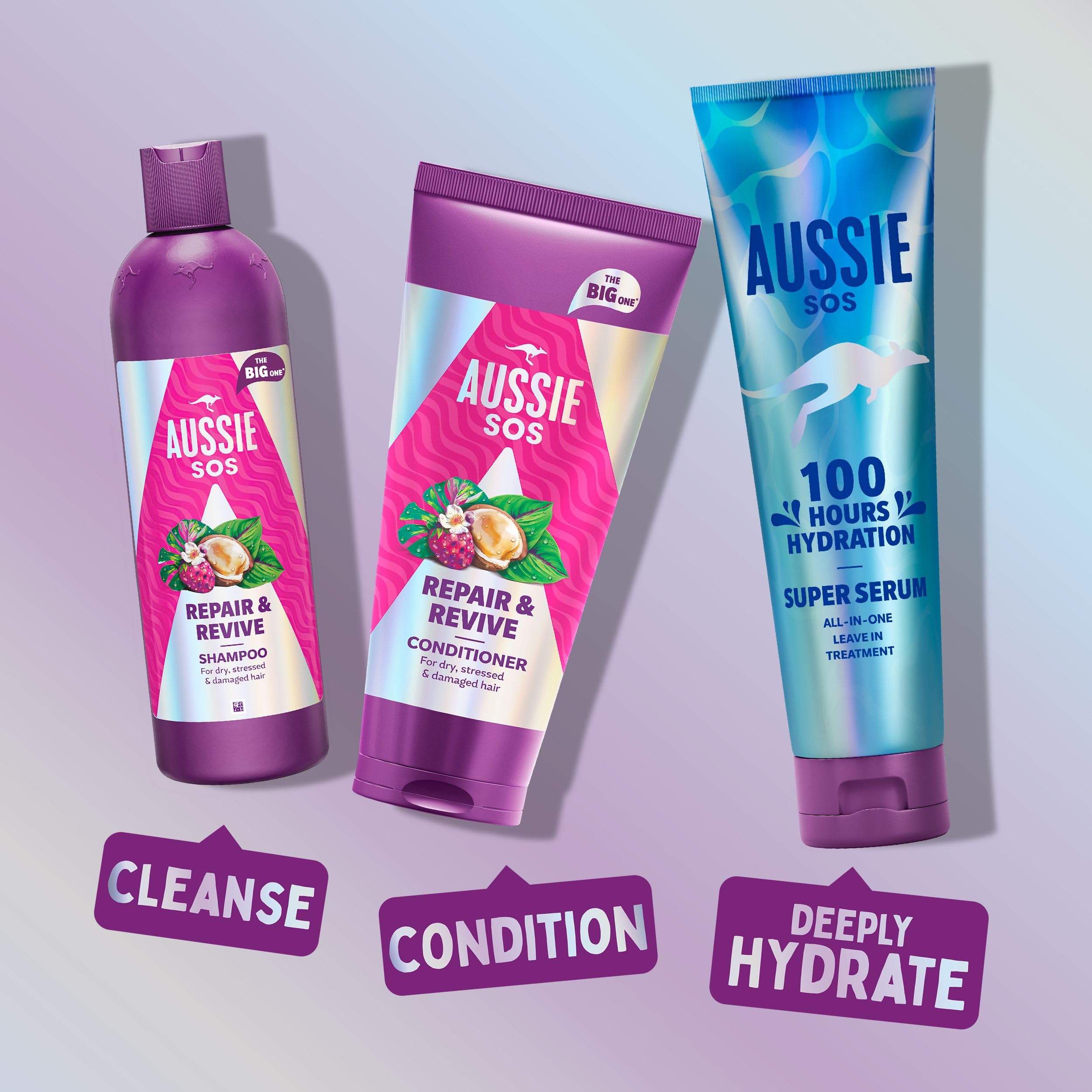 Aussie SOS Repair &amp; Revive Shampoo 500ml für trockenes, strapaziertes und geschädigtes Haar