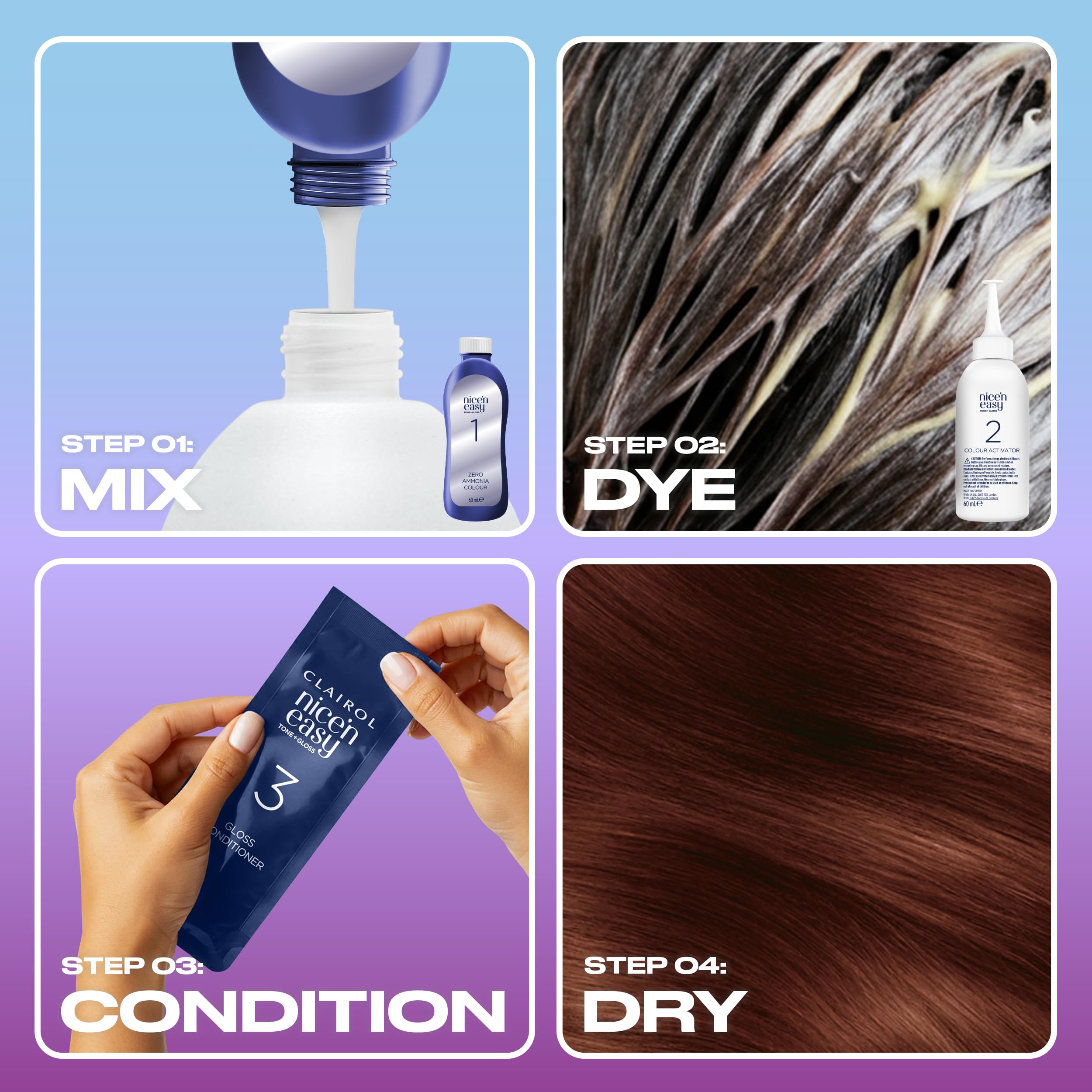 Clairol Nice'n Easy Tone+Gloss Semi Permanent Hair Dye - 550/81 Mahogany 5