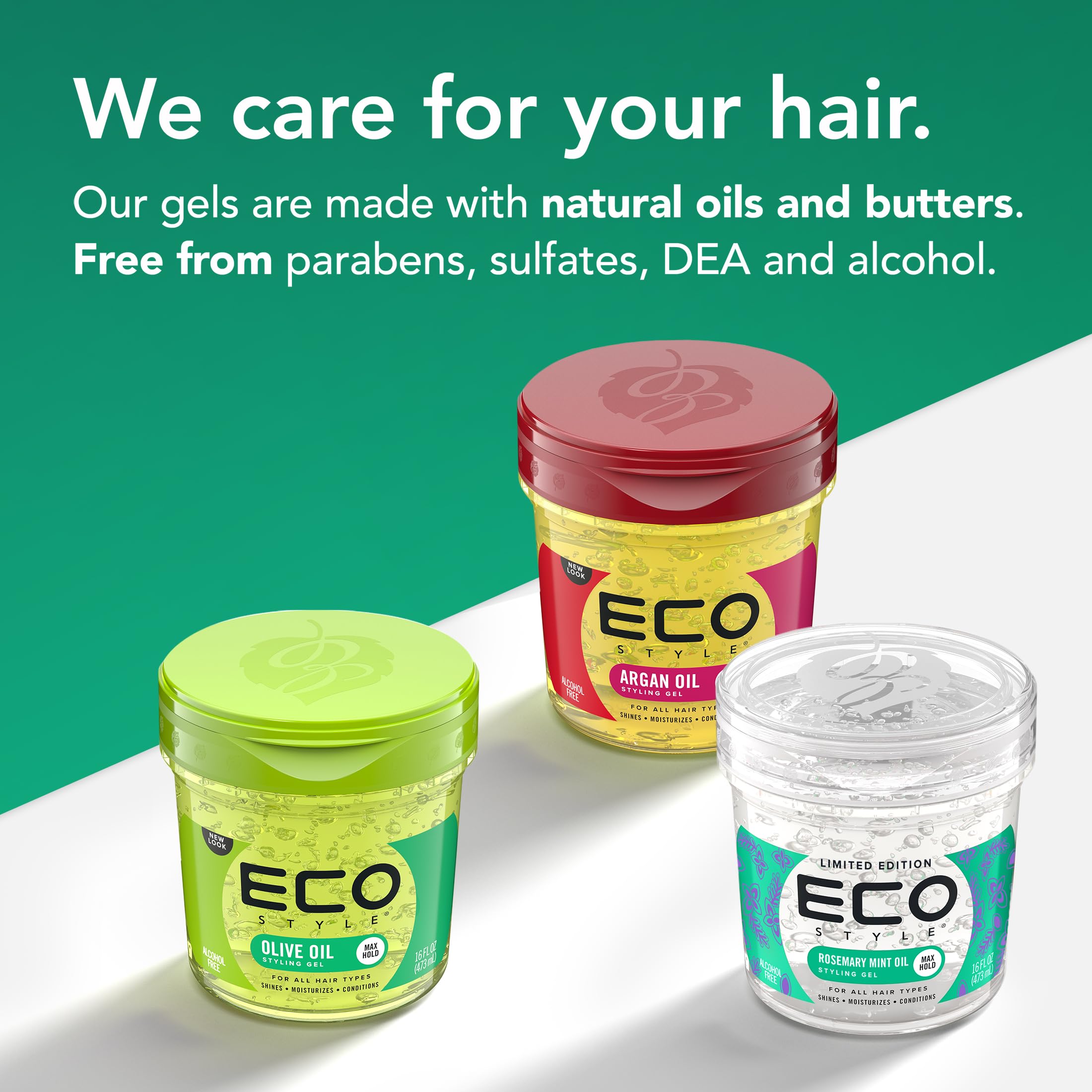 Eco Style Rosemary Mint Hair Gel for Strong Hold, Hydration, and Hair Strengthening 7