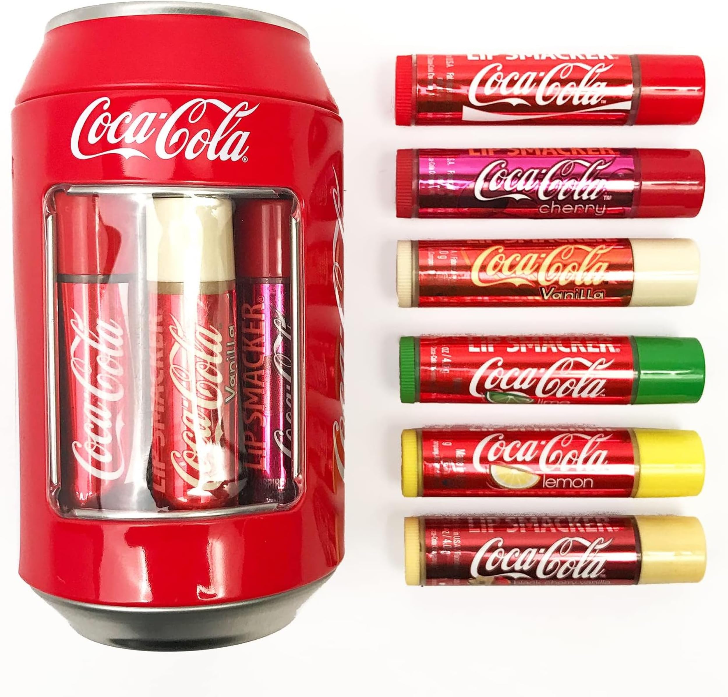Lip Smacker Coca-Cola Can Collection Set of 6 Flavored Lip Balms for Kids