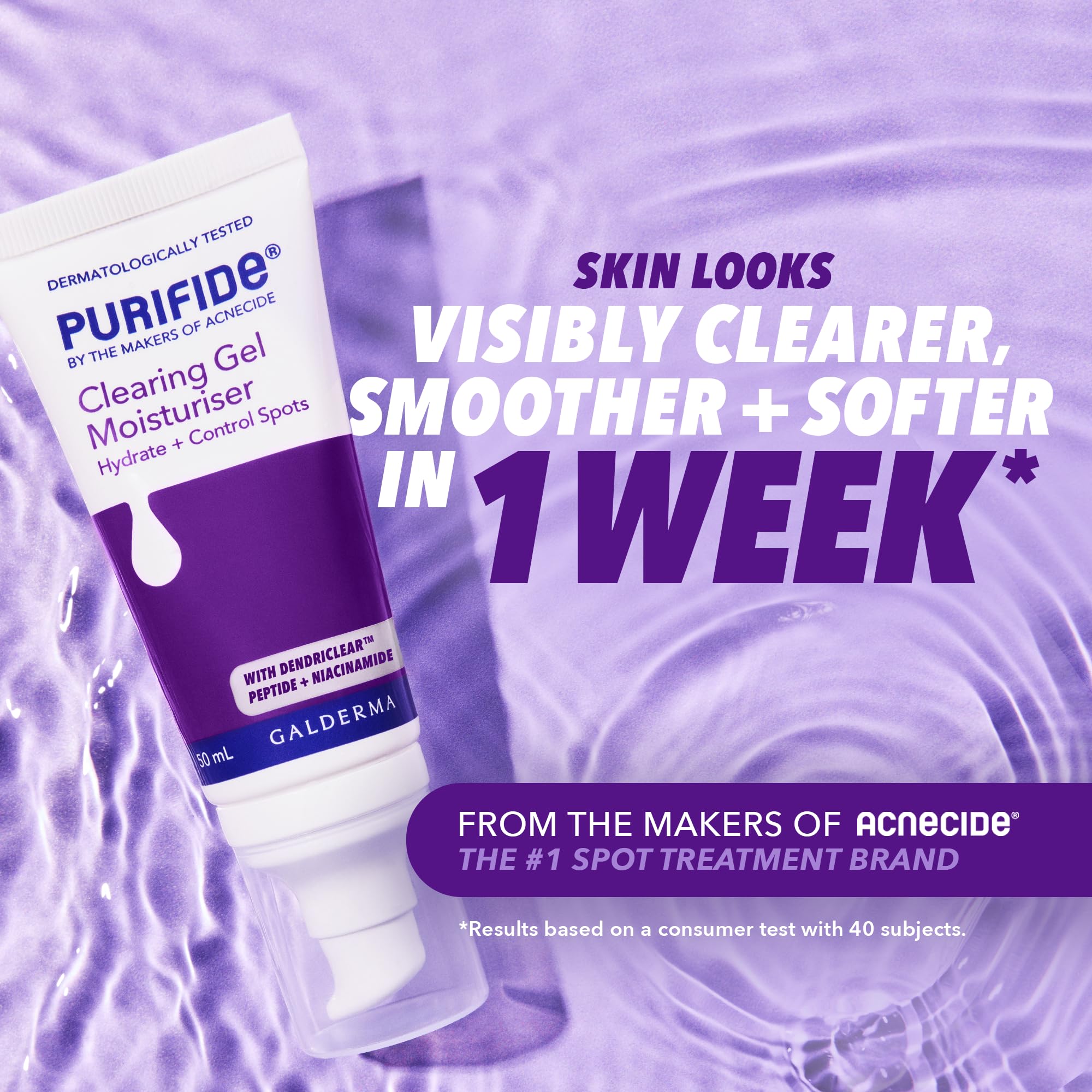 Acnecide Purifide Spot Clearing Gel Face Moisturiser for Acne Prone Skin 3