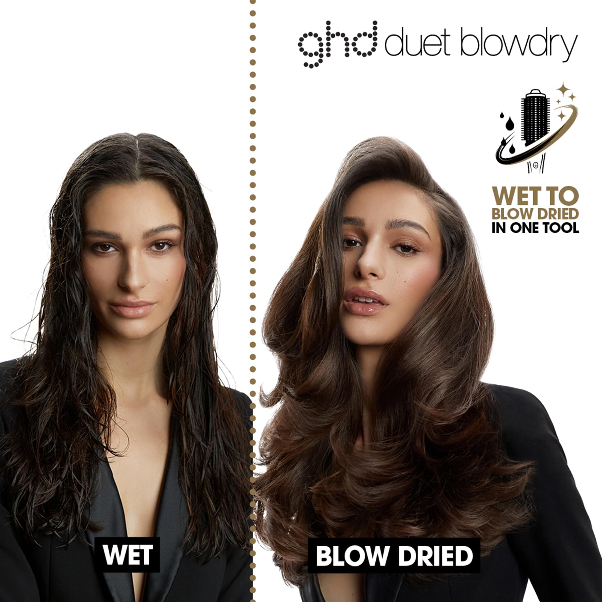 ghd Duet Blowdry Hair Dryer Brush: Wet to Blow Dried Styling with No Heat Damage