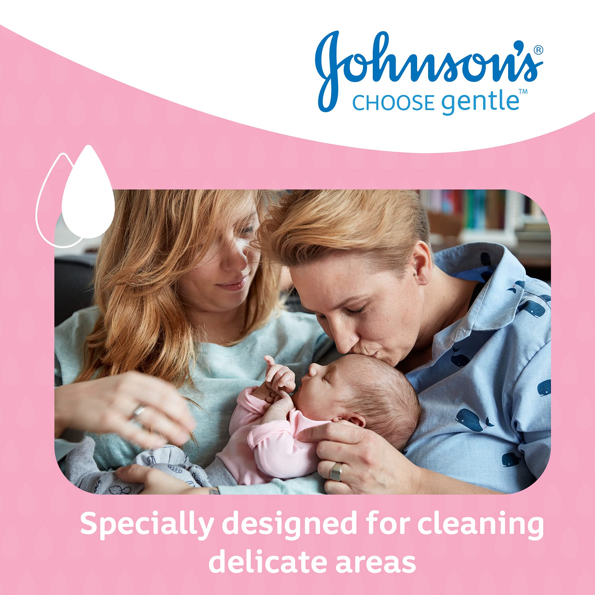 Johnson's Baby Wattepads - Packung mit 12 x 50 Stück, insgesamt 300 Stück 5