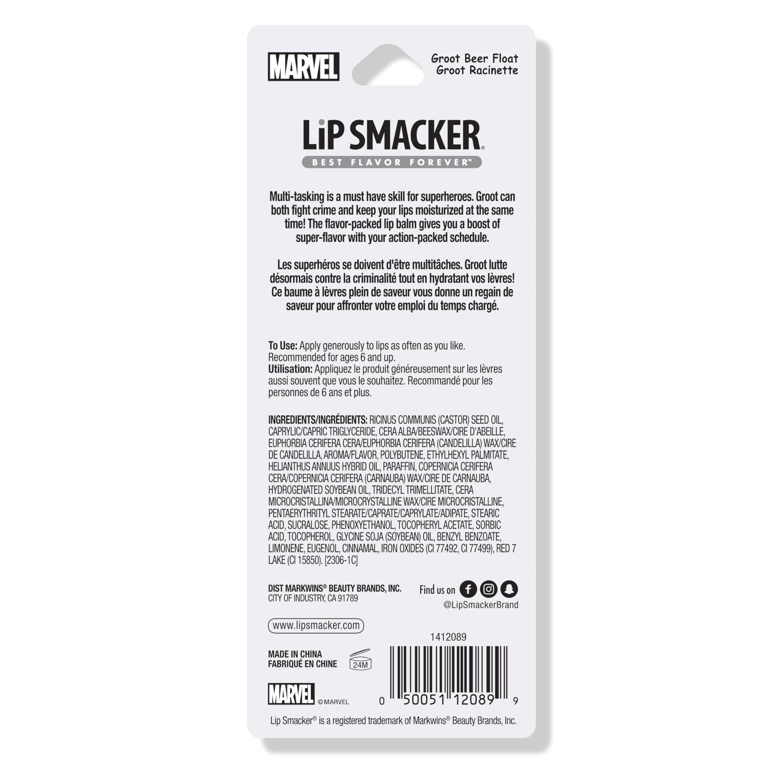 Lip Smacker Marvel Guardians of the Galaxy Groot Lippy Pal Moisturizing Lip Balm 8