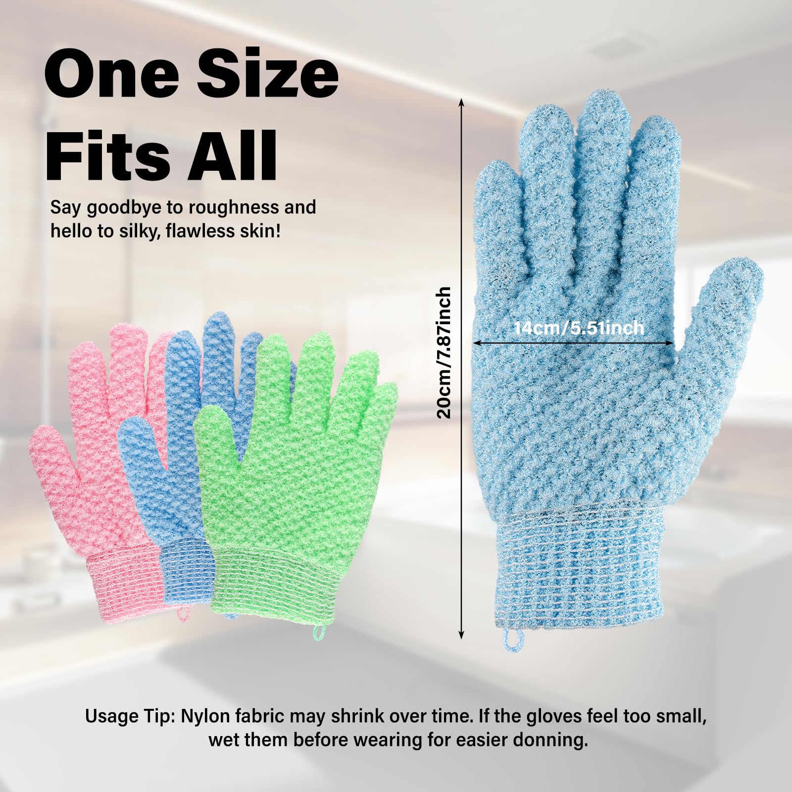 Admygo 6-Piece Exfoliating Wash Gloves Set for Deep Body Scrub and Smooth Skin