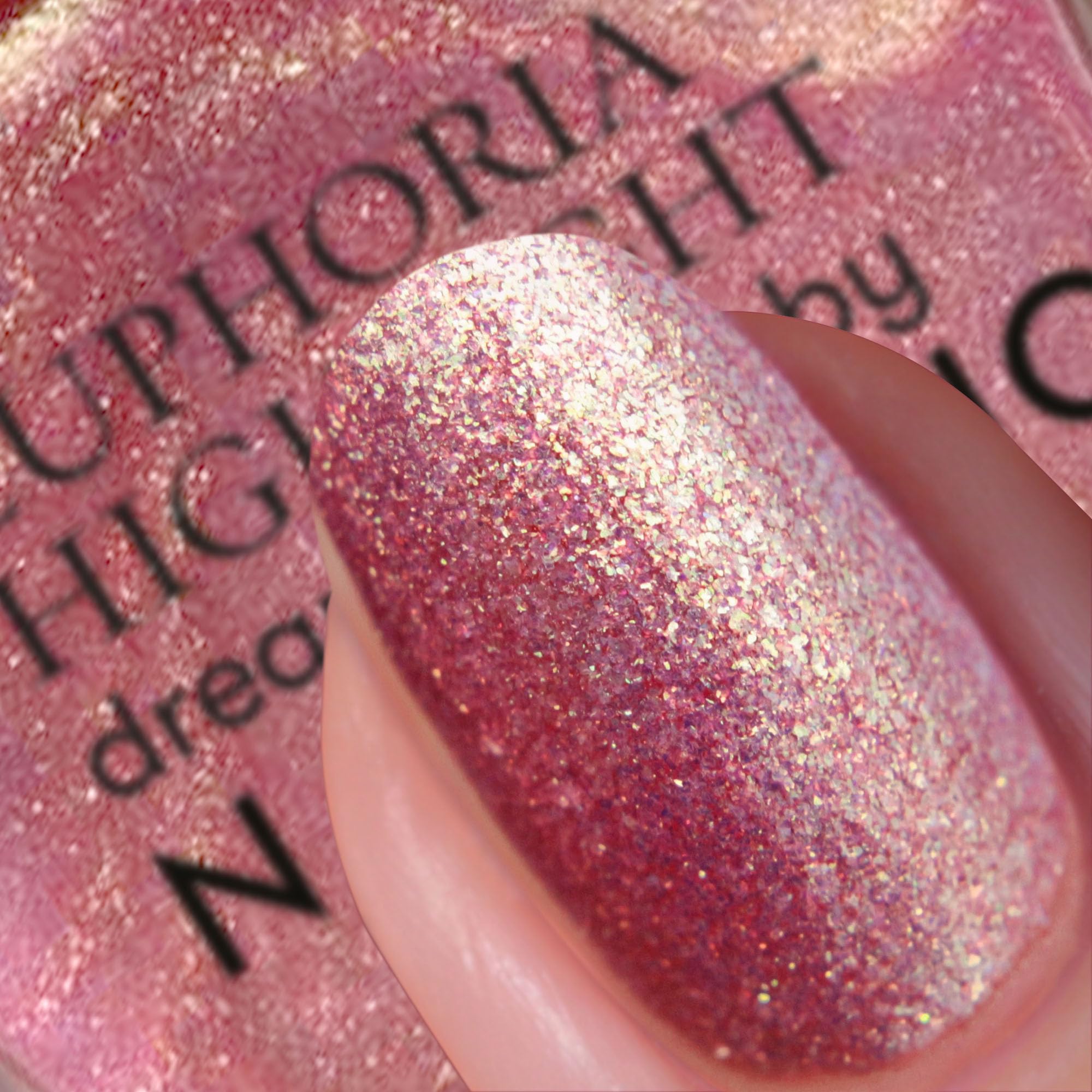 Nails Inc Euphoria Highlight, Dream Dust, Rosa Schimmer, Kein Absplittern, Lang anhaltend, Schnelltrocknend, Lufttrocknend, Professionelle Maniküre &amp; Pediküre, Finger- &amp; Zehennägel, Veganer Nagellack, 14 ml 4