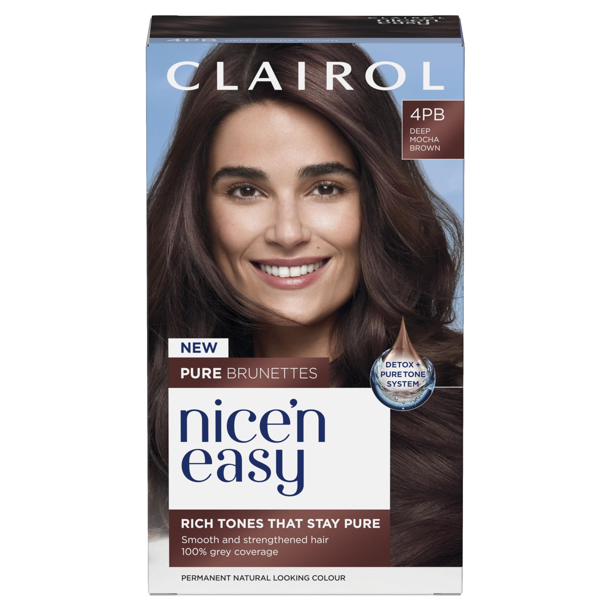 Clairol Nice n’ Easy Pure Brunettes Permanent Hair Dye 4PB Deep Mocha Brown