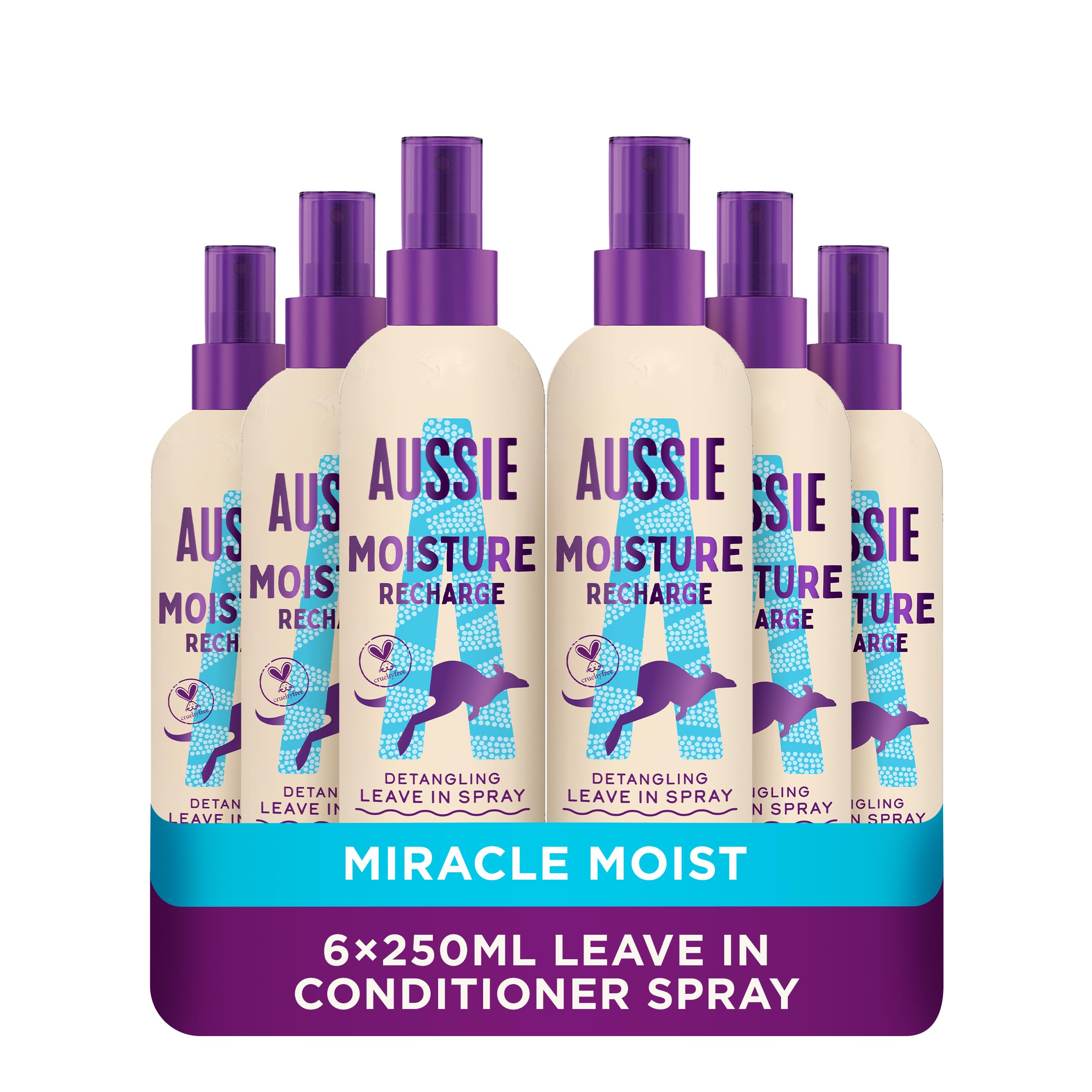 Aussie Miracle Moist Conditioning Spray for Thirsty Hair, 250 ml