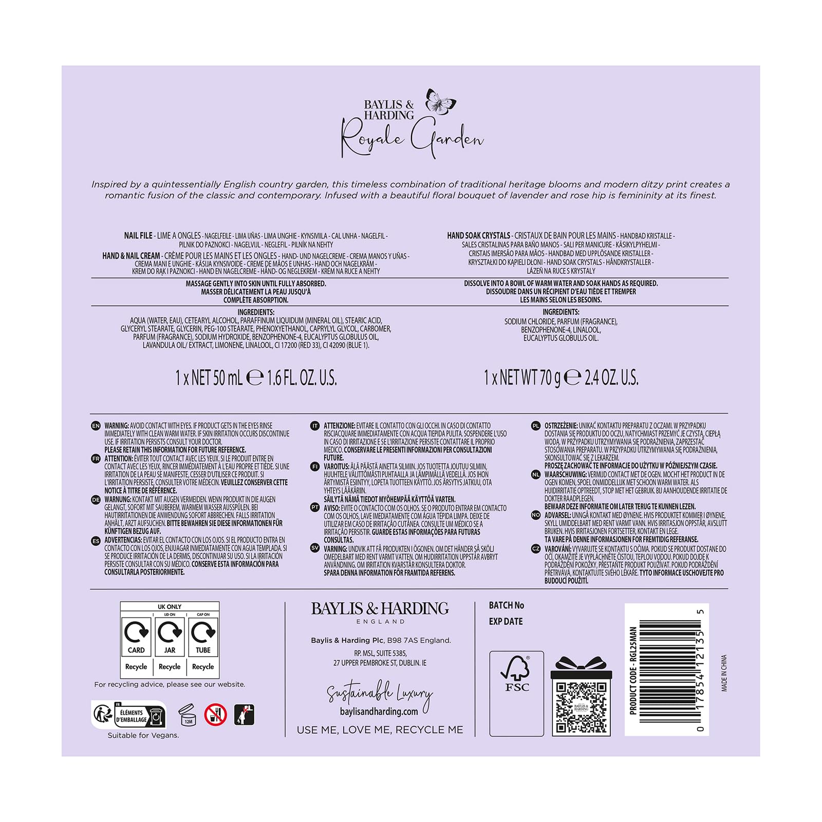 Baylis &amp; Harding Royale Garden Lavendel- &amp; Hagebuttentee Luxus-Maniküre-Geschenkset (1 Stück) - Vegan 7