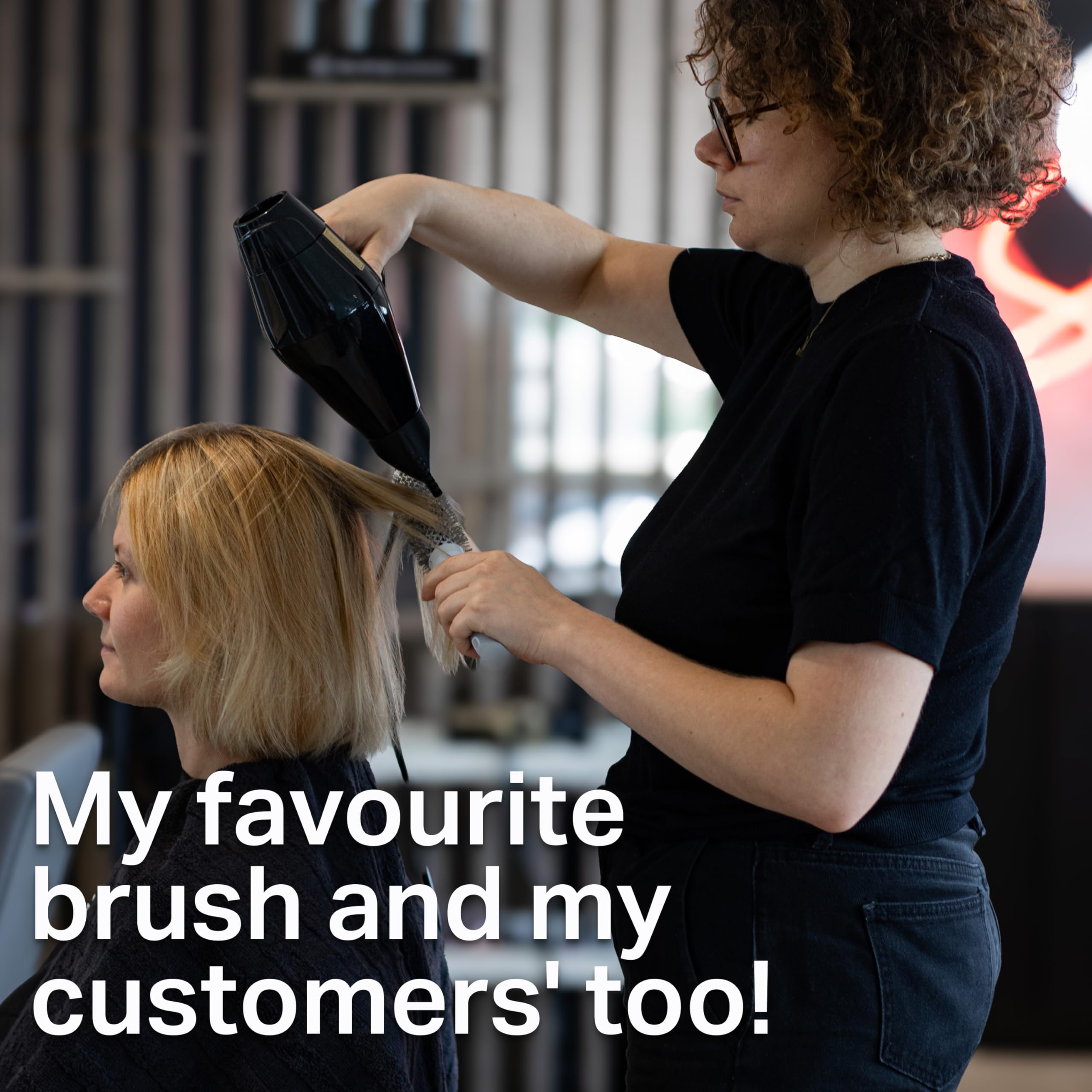 Olivia Garden Expert Blowout Speed Ceramic Coated Round Brush - White & Grey - Extra Long Barrel 8