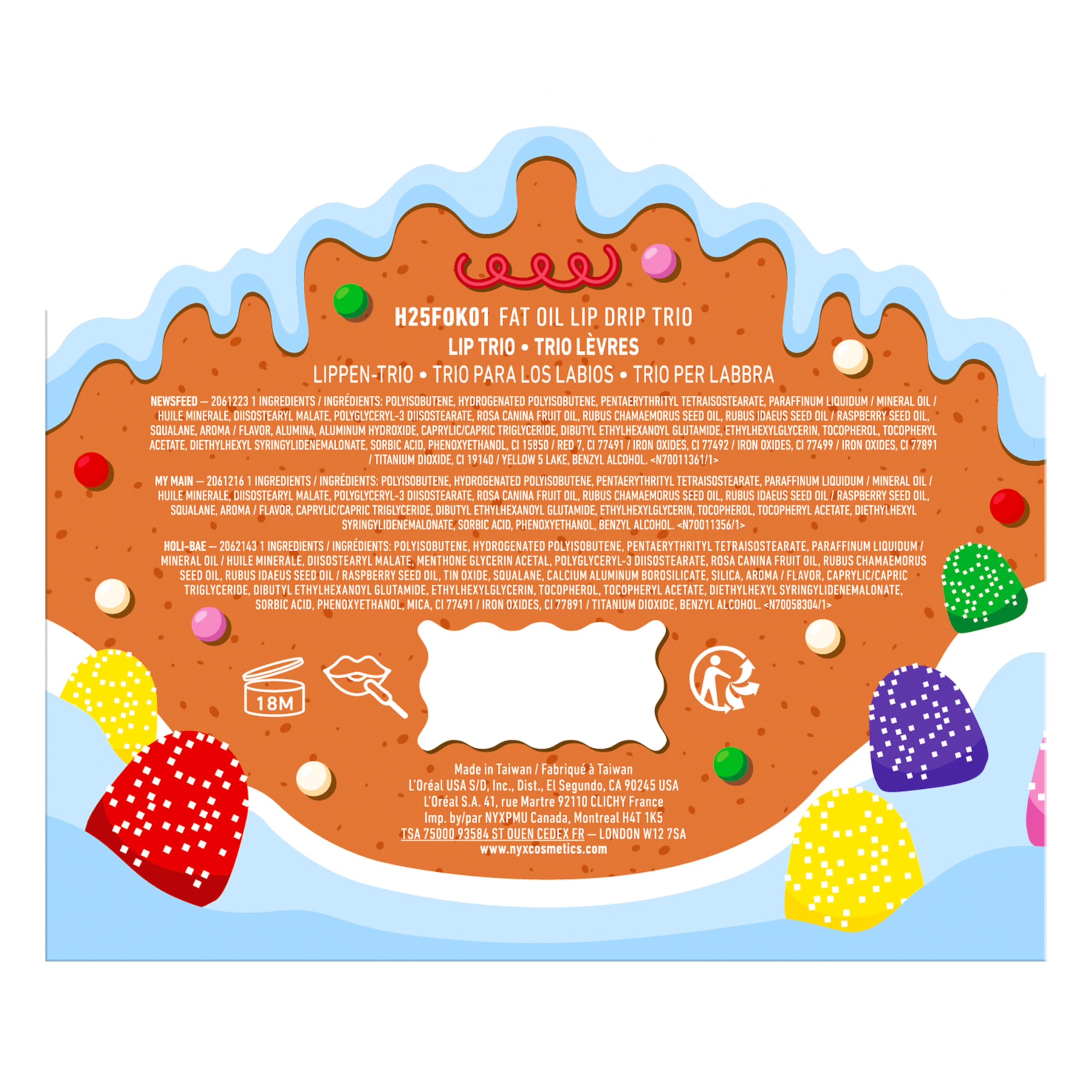 NYX Professional Makeup Holiday Fat Oil Trio Kit Giftset - 3 High-Shine Lip Glosses